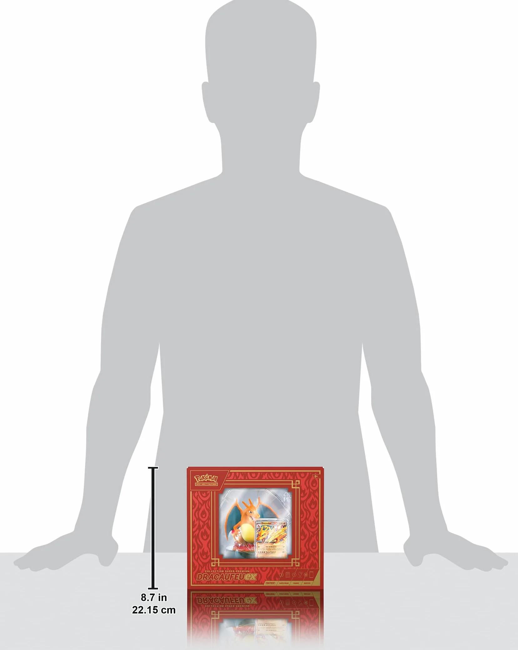TCG Pokémon : Kolekcja Super-Premium Charizard-ex (3 błyszczące karty promocyjne, 1 figurka z uchwytem na karty i 10 boosterów)