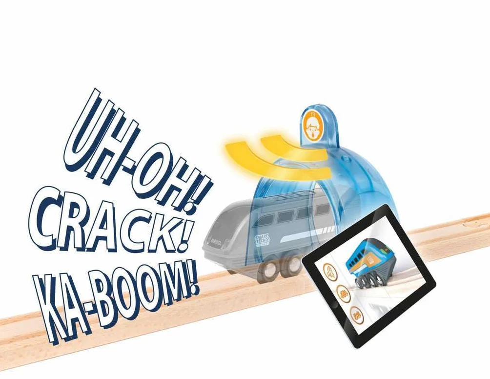 BRIO 33965 Smart Tech Sound Abenteuer-Bahnübergang - Kompatibel mit der Smart Tech Sound Reihe von BRIO - Interaktives Spielzeug empfohlen ab 3 Jahren