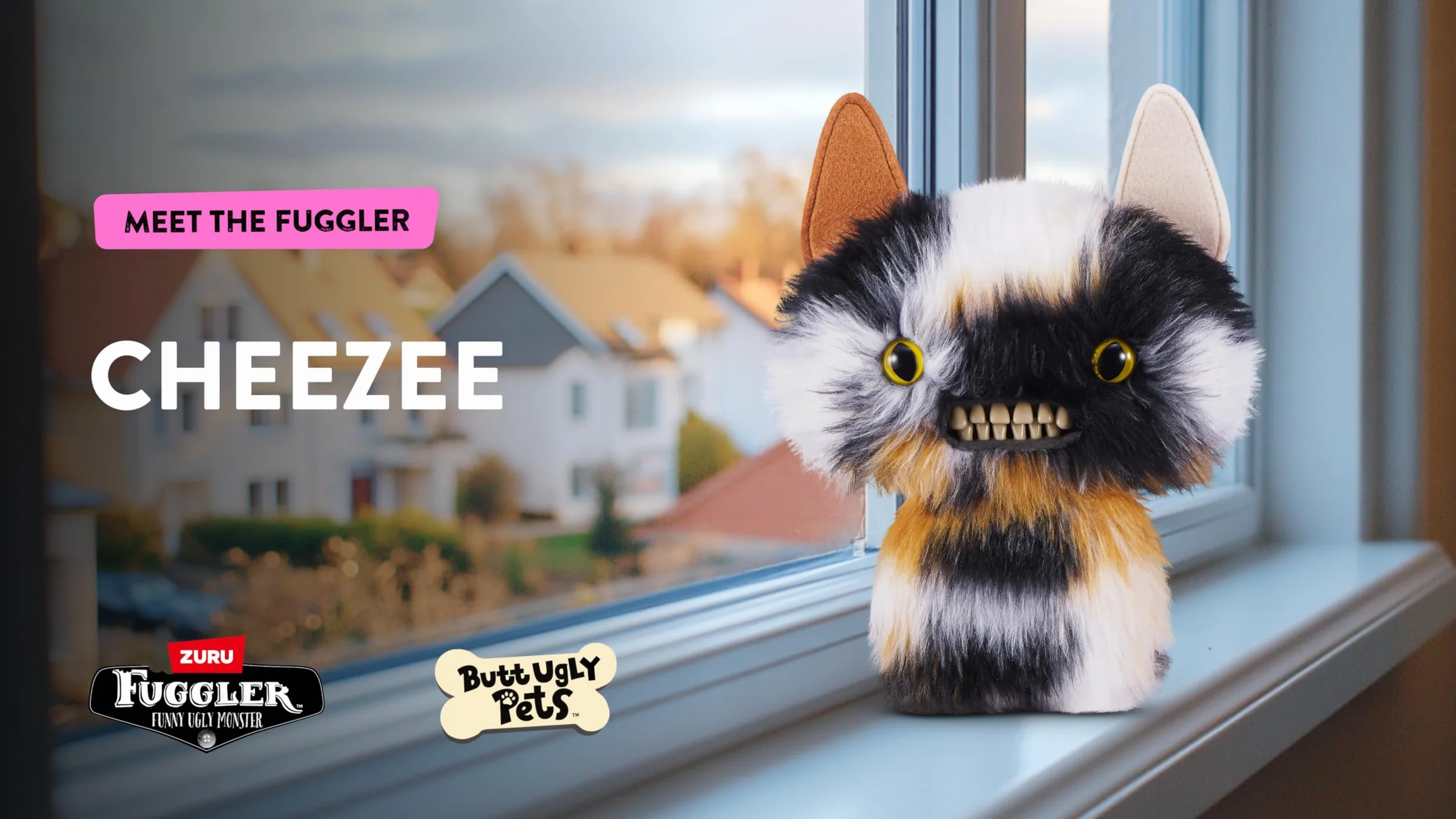 Fuggler -BUTT UGLY PET 22.9 cm SERIA 1-PLUSH 2PK(skrzydlaty nietoperz - Calico Cat i złota rybka)