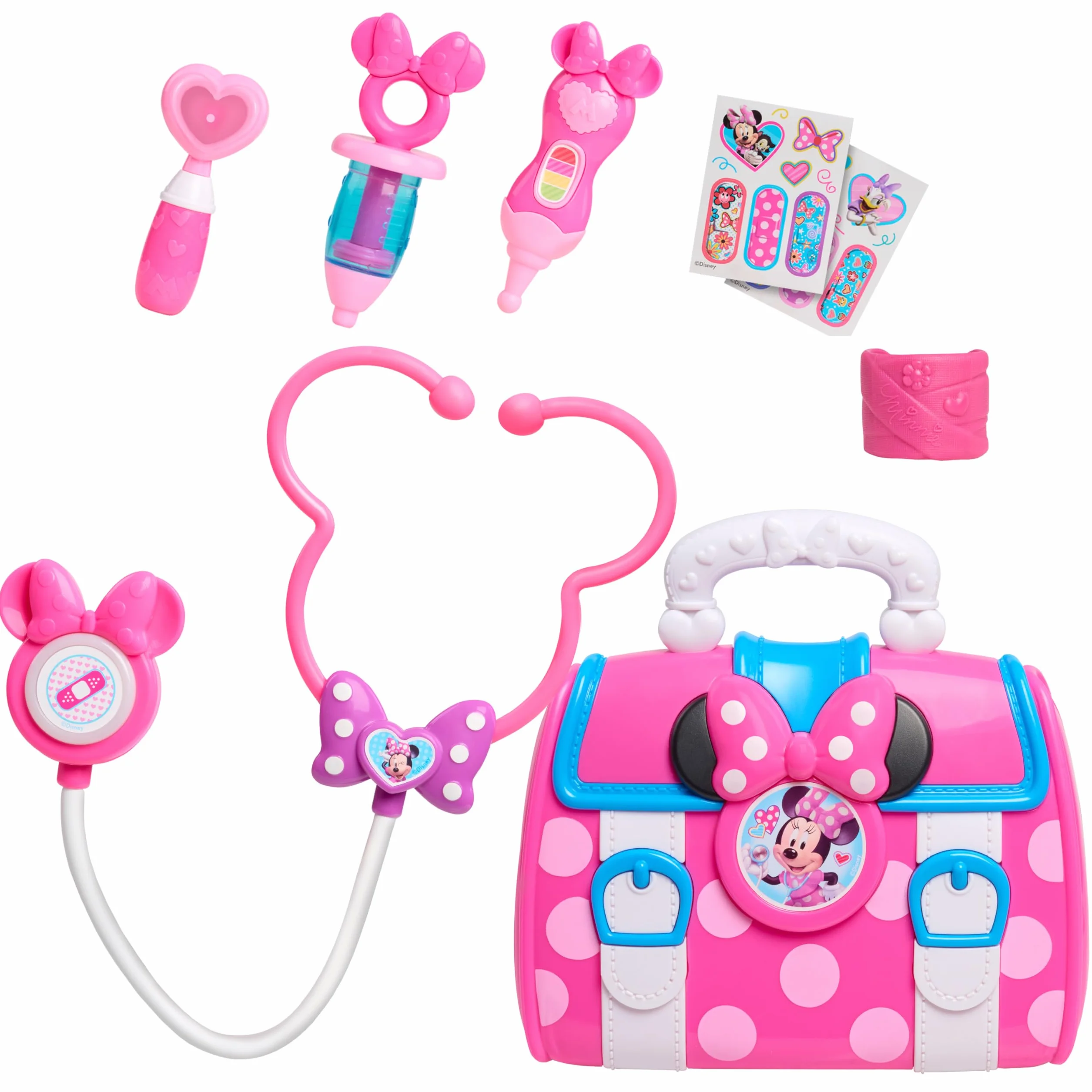 Disney Junior's Minnie Mouse Bow-Care zestaw toreb lekarskich, przebieranie się i udawanie, zabawka dla fanów, dziewcząt, dzieci w wieku od 3 lat