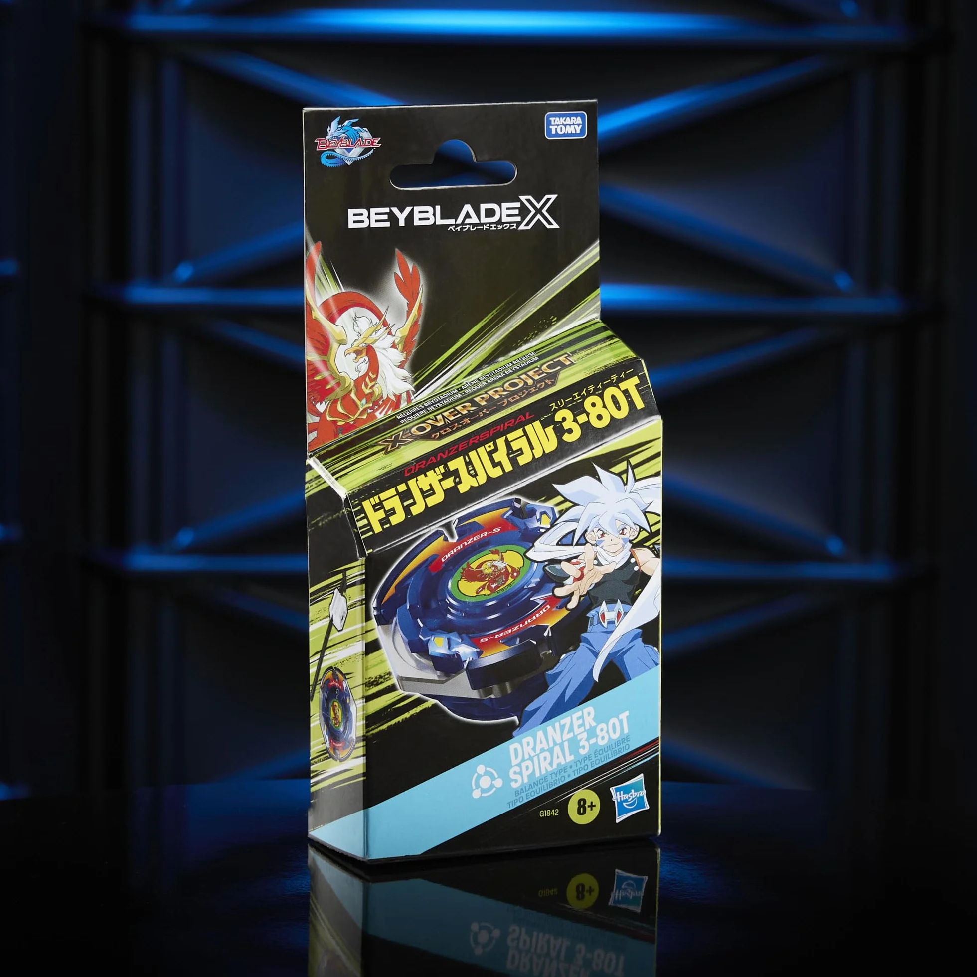 Pakiet startowy Beyblade X X-Over Project Dranzer Spiral 3-80T z bączkiem i wyrzutnią