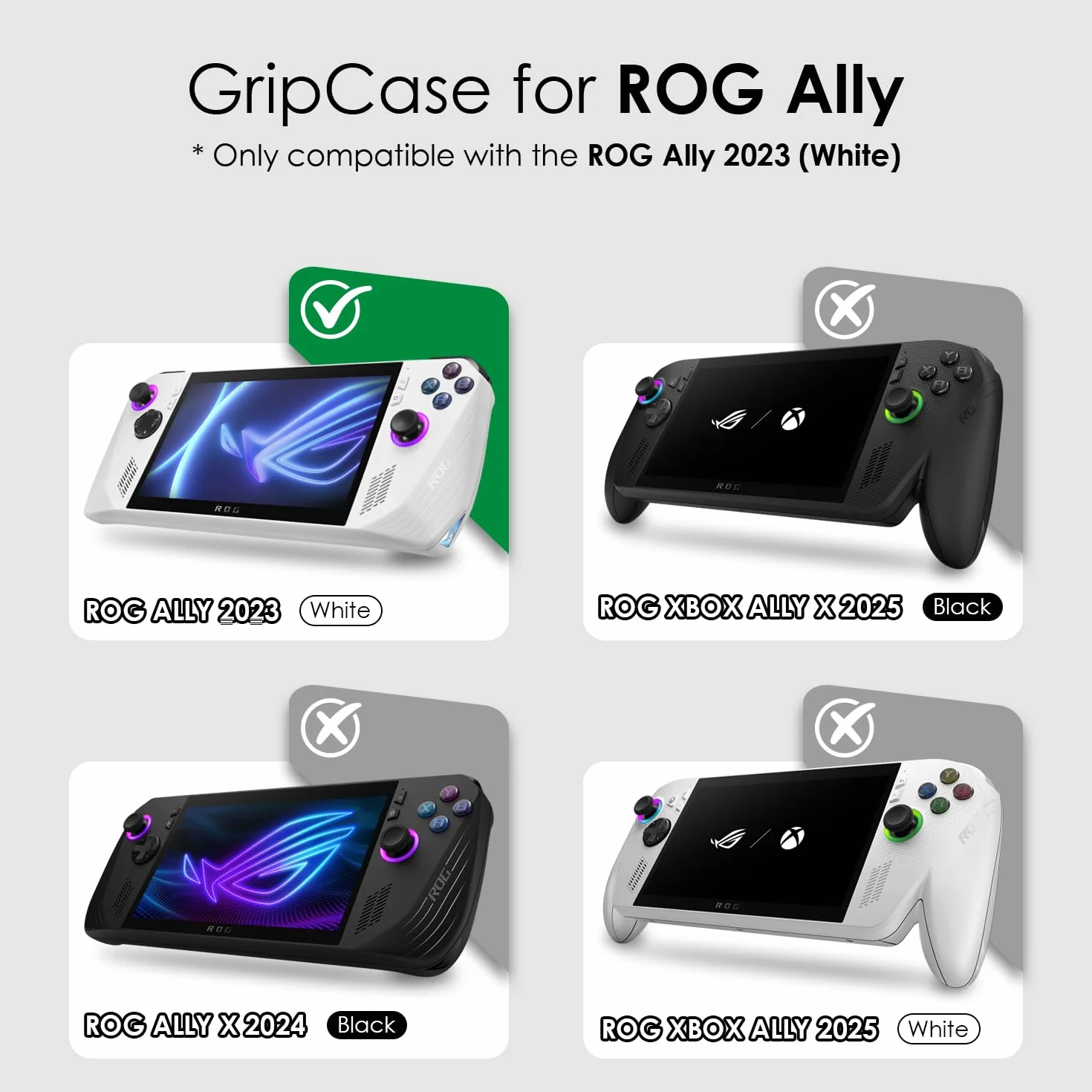 Skull & Co. GripCase Ally for ROG Ally: A Soft Protective Case with Textured Grips Full Protection and Stand, Absorption Non-Slip and Anti-Scratch Cover Design - Frosted Clear