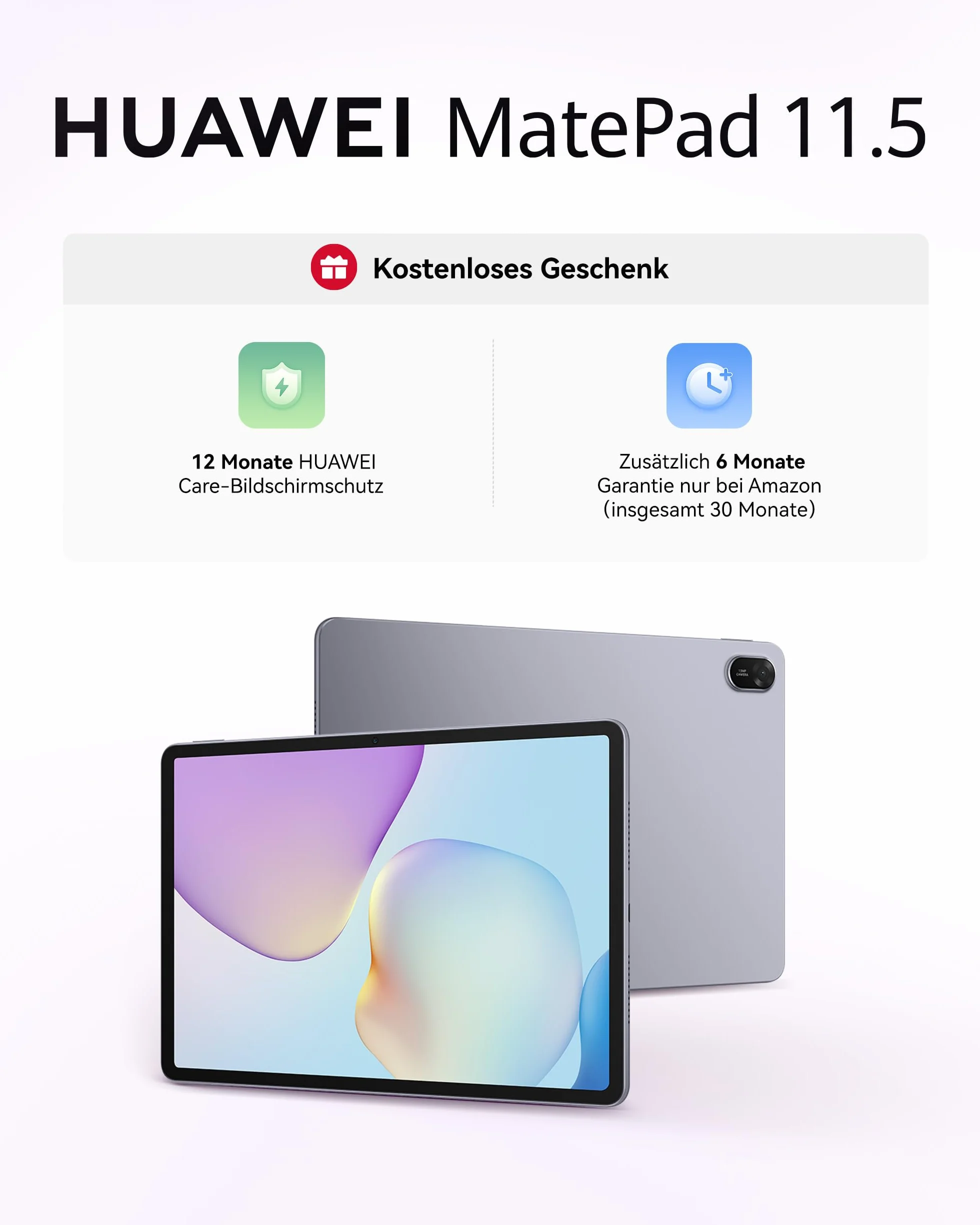 HUAWEI MatePad tablet 11,5" 2025, 2,5 K 120 Hz, 8 + 128 GB, akumulator 10,100 mAh, do 14 godzin odtwarzania wideo, 40 W Supercharge, Wi-Fi 6, cztery głośniki, gry, szary
