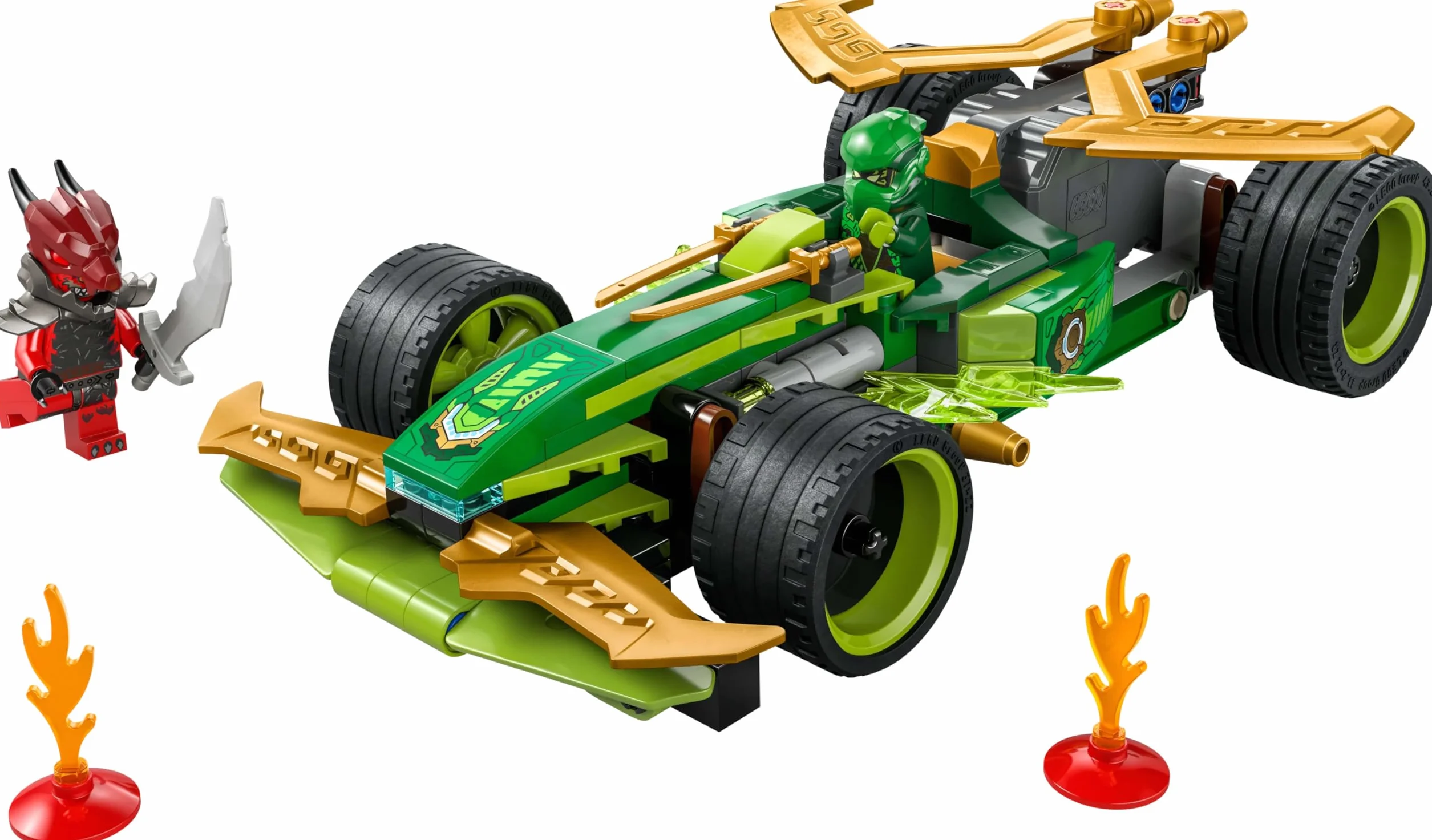 LEGO NINJAGO Samochód wyścigowy Lloyda z napędem typu pull-back, Model Wyścigówki Ninja, Zabawka Konstrukcyjna dla Dziecka z Dwiema Minifigurkami, Prezent dla 7-latka, dla Chłopca i Dziewczynki 71828