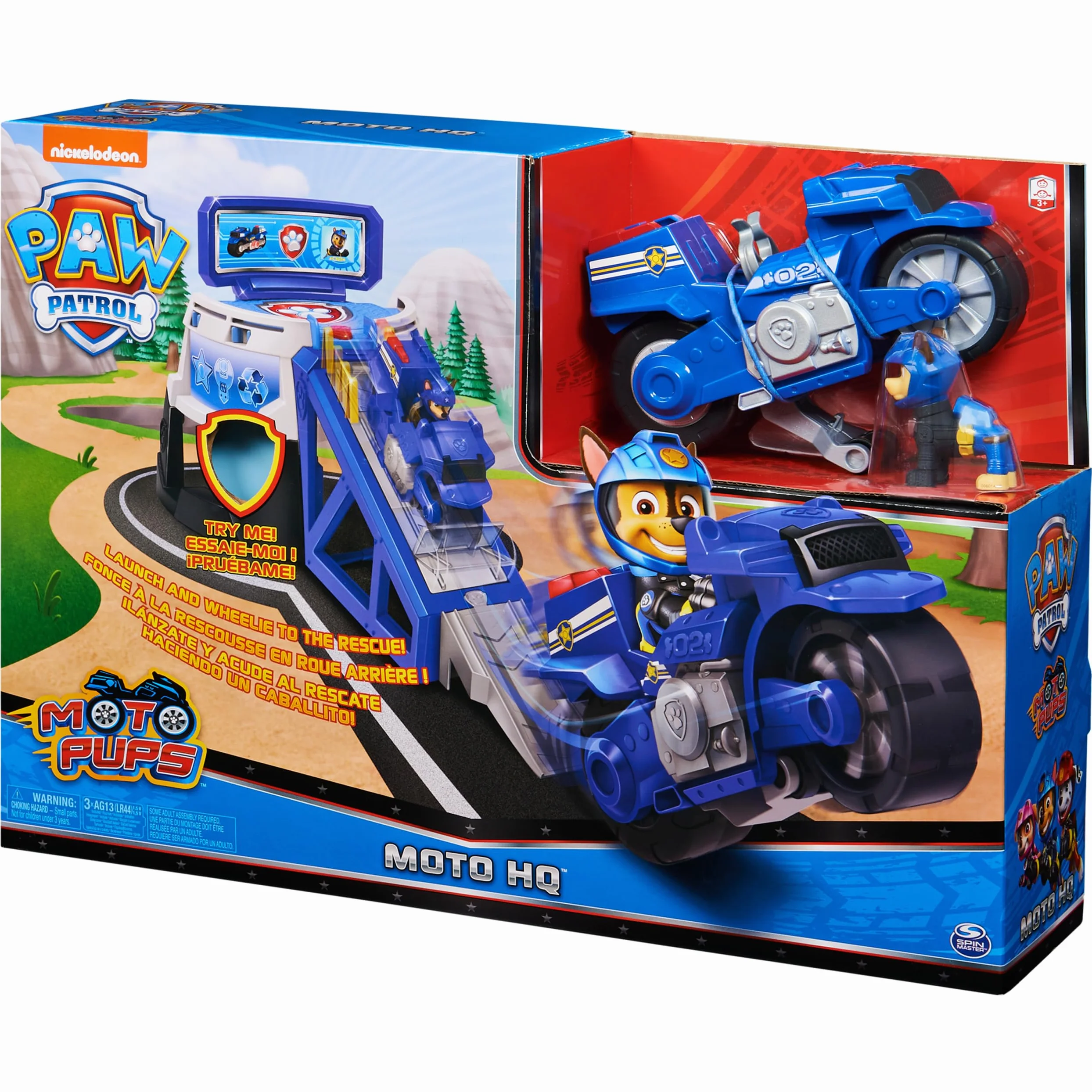 Paw Patrol Moto Pups Zestaw Motocyklowy z Figurką Chase, Wielokolorowy, Od 3 Roku Życia, 6060233