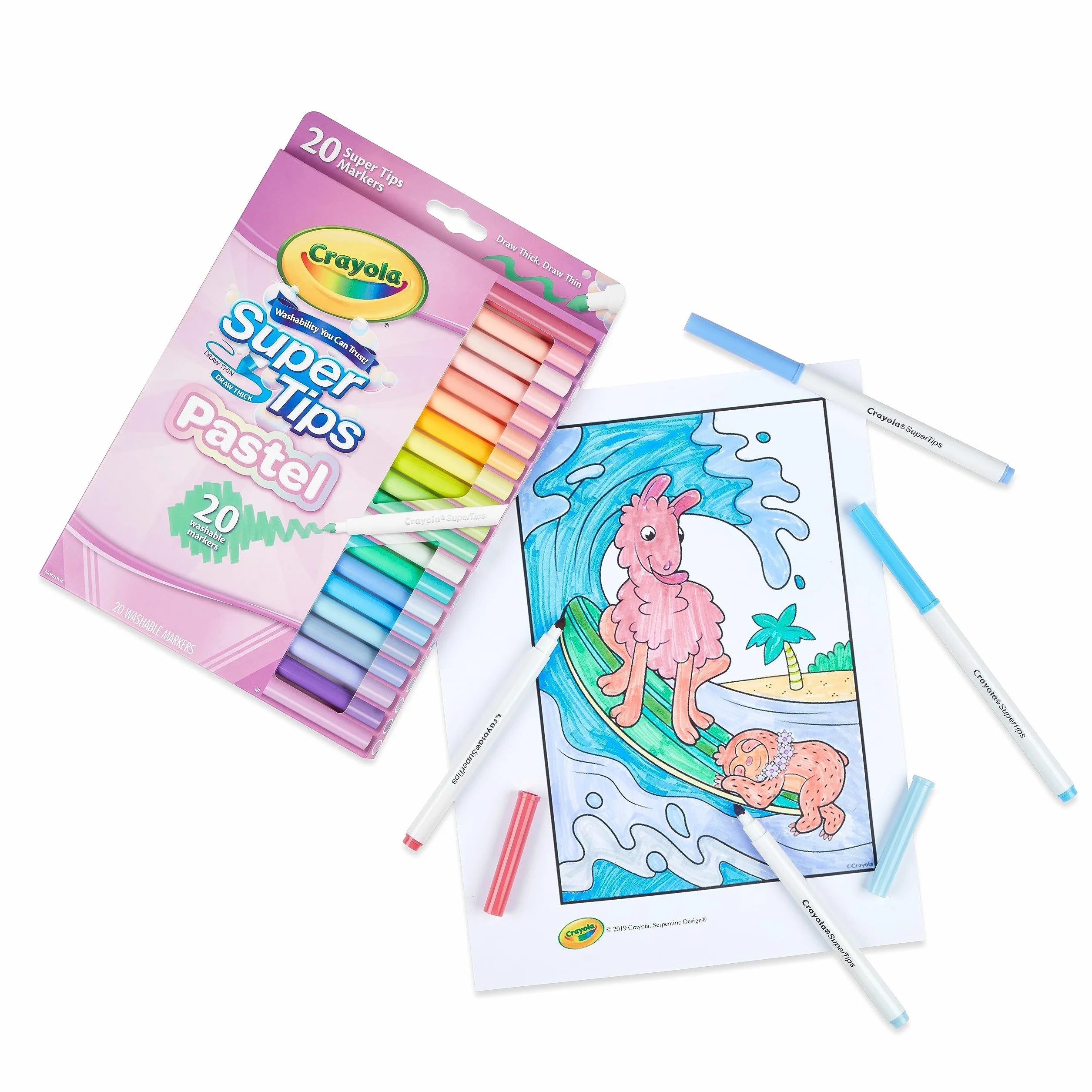 Crayola Super Tips Marker, Wielokolorowy, 20 Sztuk