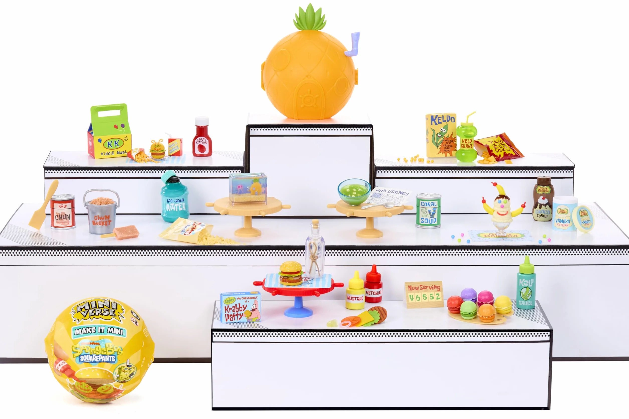 MGA's Miniverse Make It Mini SpongeBob SquarePants - Mini Przedmioty Kolekcjonerskie, Majsterkowanie, Zabawa Zywicą, Repliki Jedzenia, Niejadalne, dla Kolekcjonerów i Dzieci w Wieku od 8 Lat.
