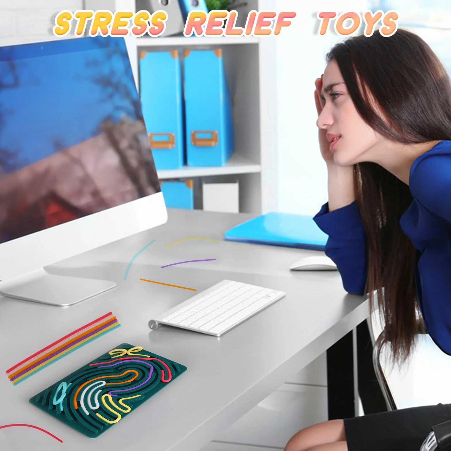 ddLUCK Silikonowa zabawka sensoryczna do zabawy, sensoryczna zabawka sensoryczna do autyzmu, ADHD dla dzieci od 3 roku życia i dorosłych, z torbą podróżną i 20 akcesoriami do sznurowania