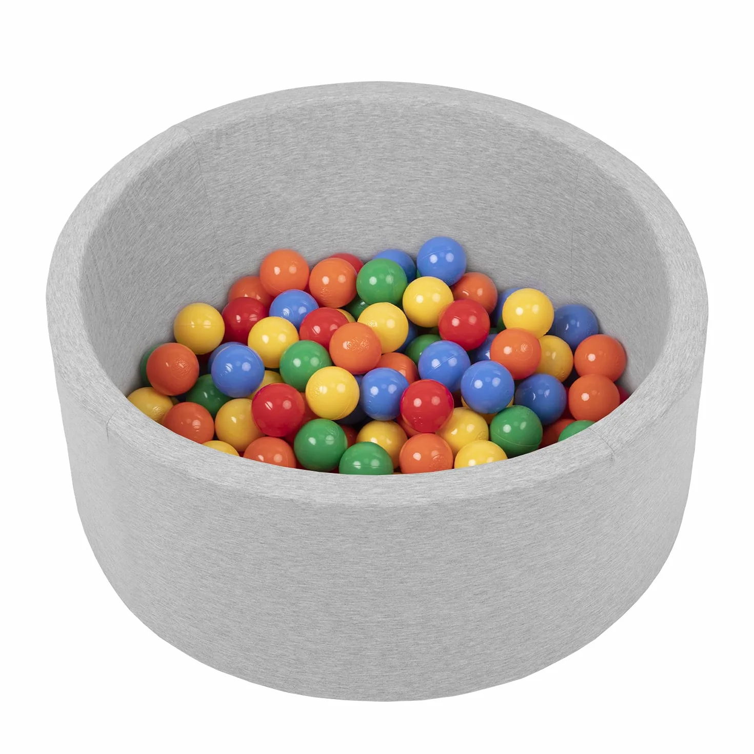 Selonis Miękki basen z piłeczkami 70 x 30 cm 150 kulek okrągły dla malucha pianka jasnoszary