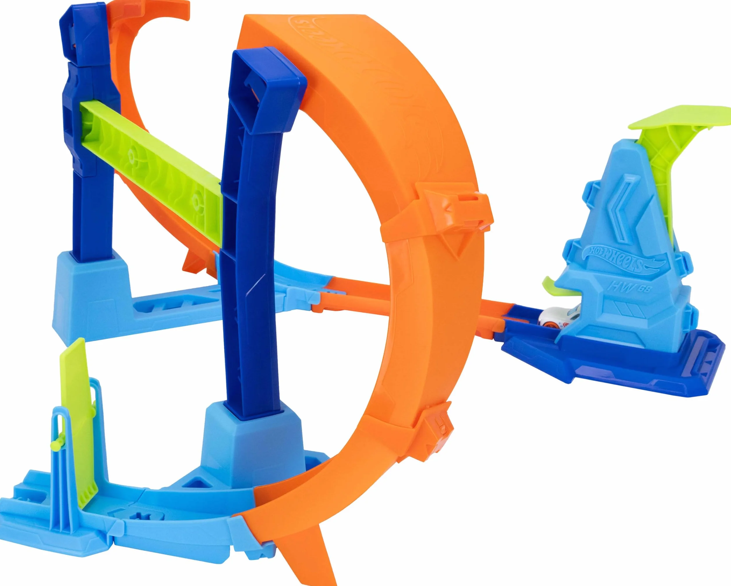 Hot Wheels JLM91 Stunt Tracks Mistrzowski skok na pętli Zestaw tor wyścigowy Speed Snap 1:64 dla dzieci 4+