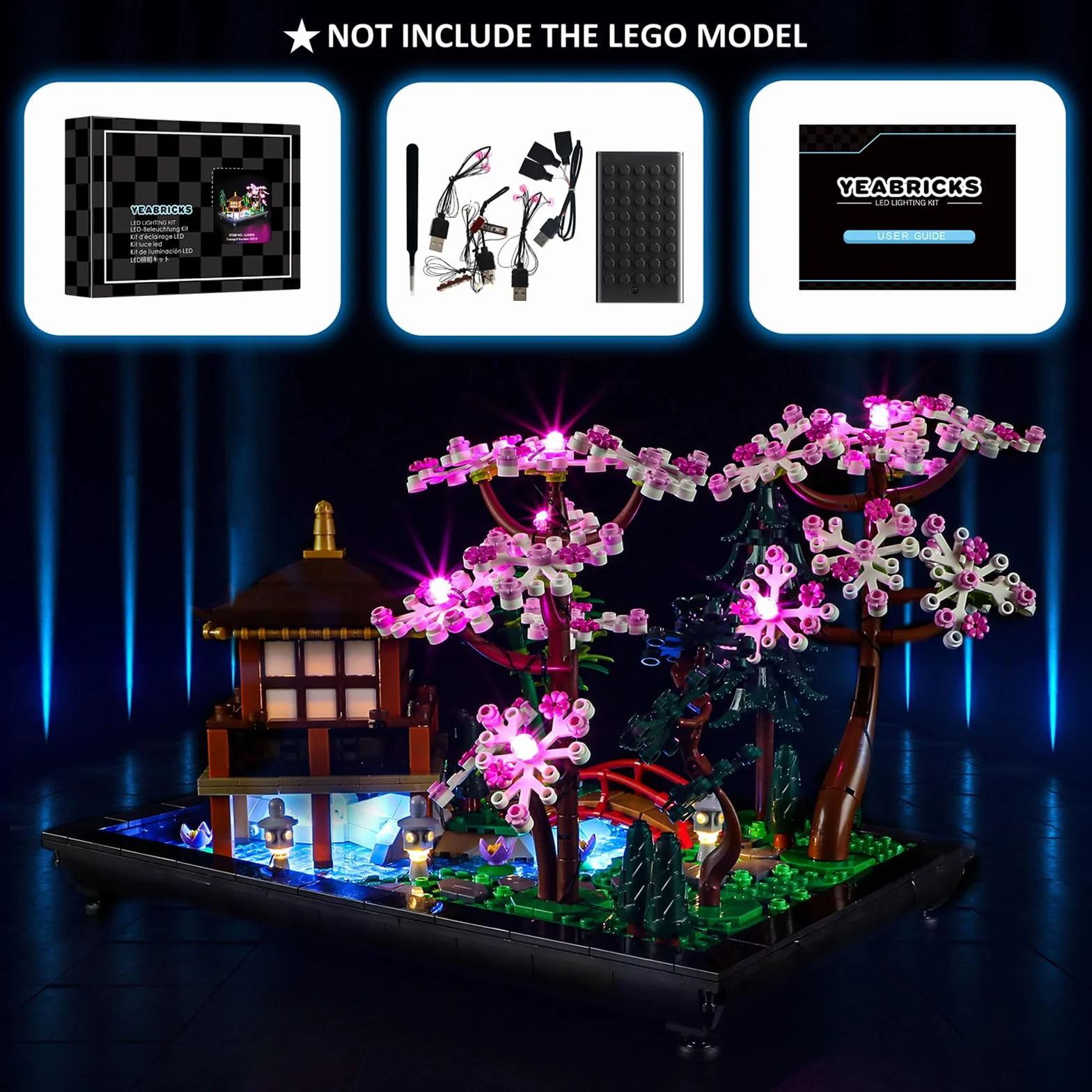 YEABRICKS Oświetlenie LED do modelu Lego-10315 Ikony Ogrodu Ciszy (zestaw Lego nie jest w zestawie)