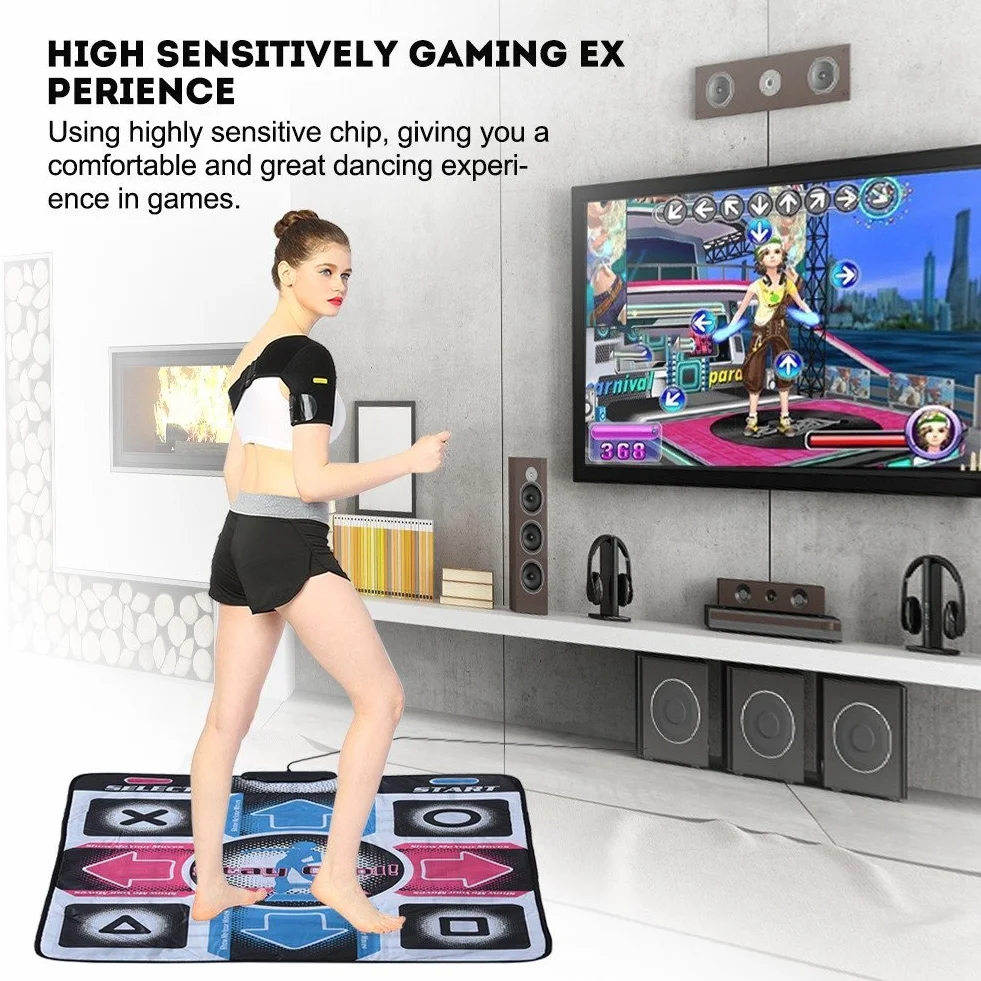 Mata do tańca, antypoślizgowa, odporna na ścieranie, DDR USB Dancing Pad, fitness, modelująca sylwetkę, mata do tańca, kompatybilna z 98/2000 / XP / 7