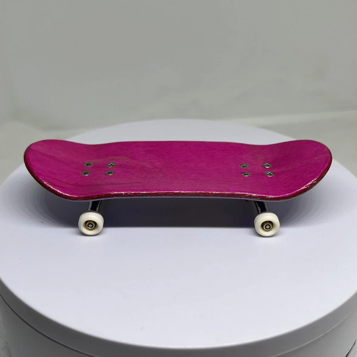 LEEFAI 34mm Pro Fingerboard Komplet 34x96mm, Deska z Drewna Maple, Grafika Drukowana UV - Pro Trucki Regularne słupki & 5 Koła z Łożyskami Uretanowymi - Op3ra V3 - Hearts of King