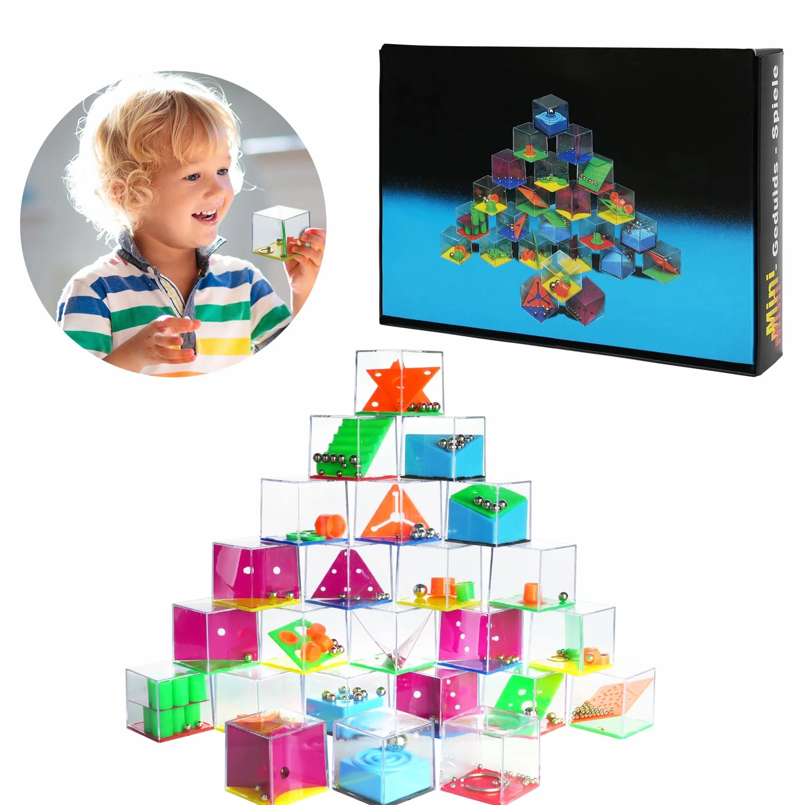 OSDUE 24 Sztuki Mini Puzzle Gry - Różne Poziomy Gier Jigsaw i Zręcznościowych