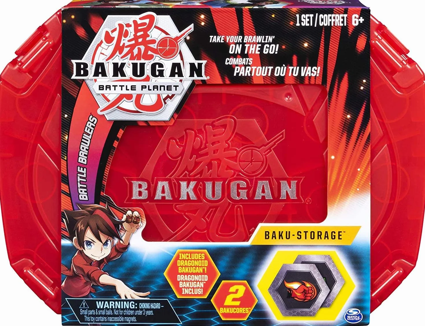 BAKUGAN, Baku-Storage walizka do przechowywania stworzeń kolekcjonerskich od 6 lat (w zestawie znajduje się Dragonoid (czerwony)