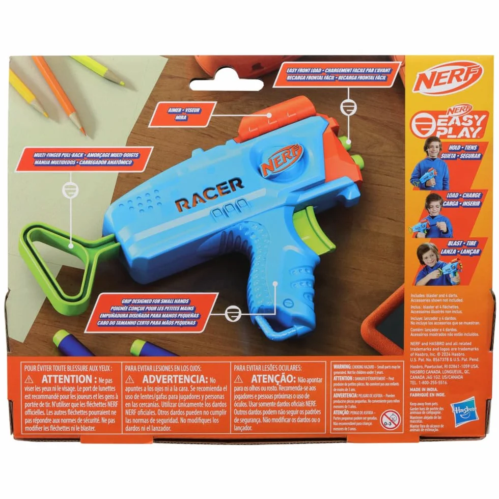 Nerf Elite Junior Racer Easy Play Dart-Blaster