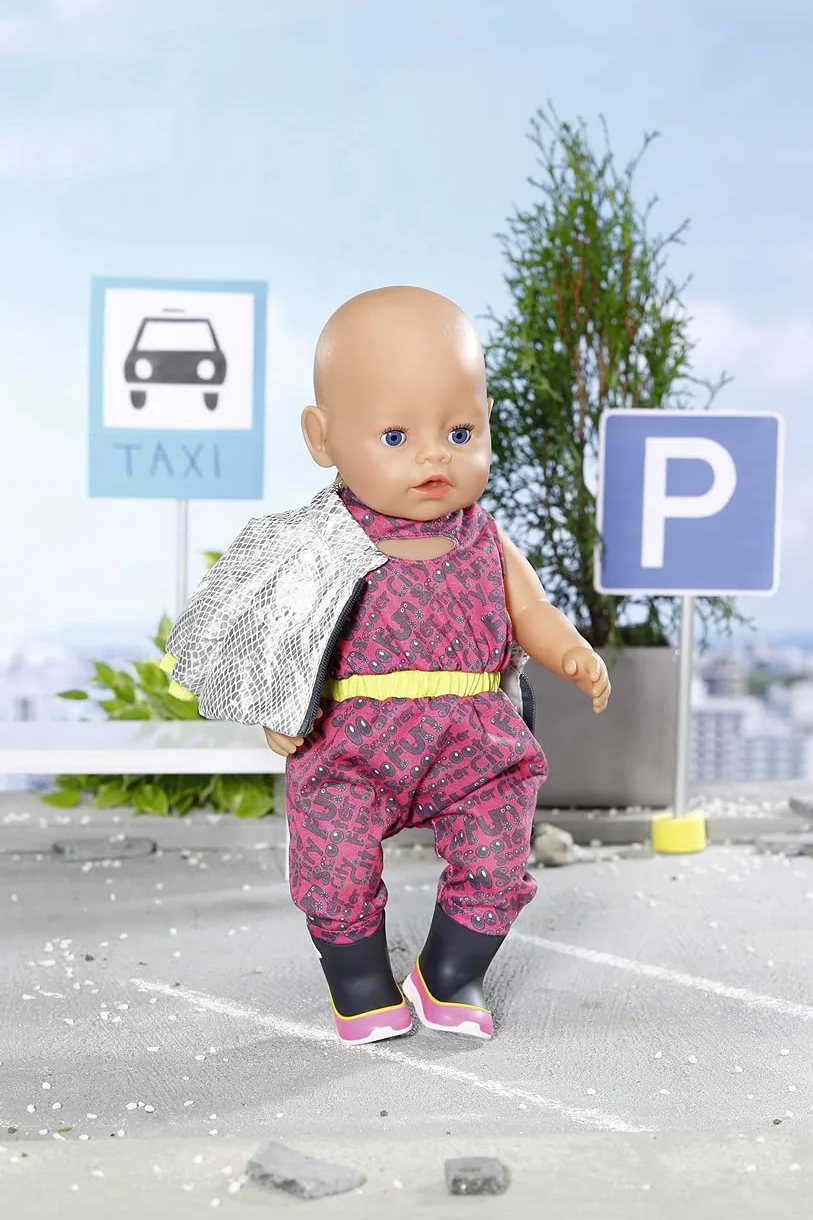 BABY born City Deluxe Scooter Combo, strój dla lalek jednoczęściowy, kurtka i kozaki, 830215 Zapf Creation