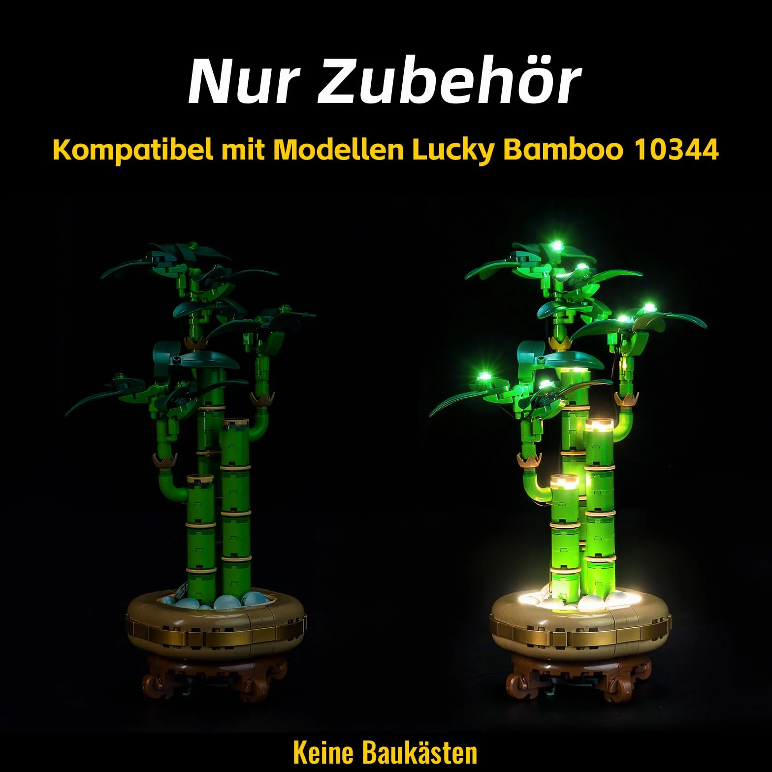 Zestaw świateł LED kompatybilny z Lego 10344 Lucky Bamboo Botanical Collection Set (nie jest to model), zestaw oświetlenia dekoracyjnego kompatybilny z Lucky Bamboo