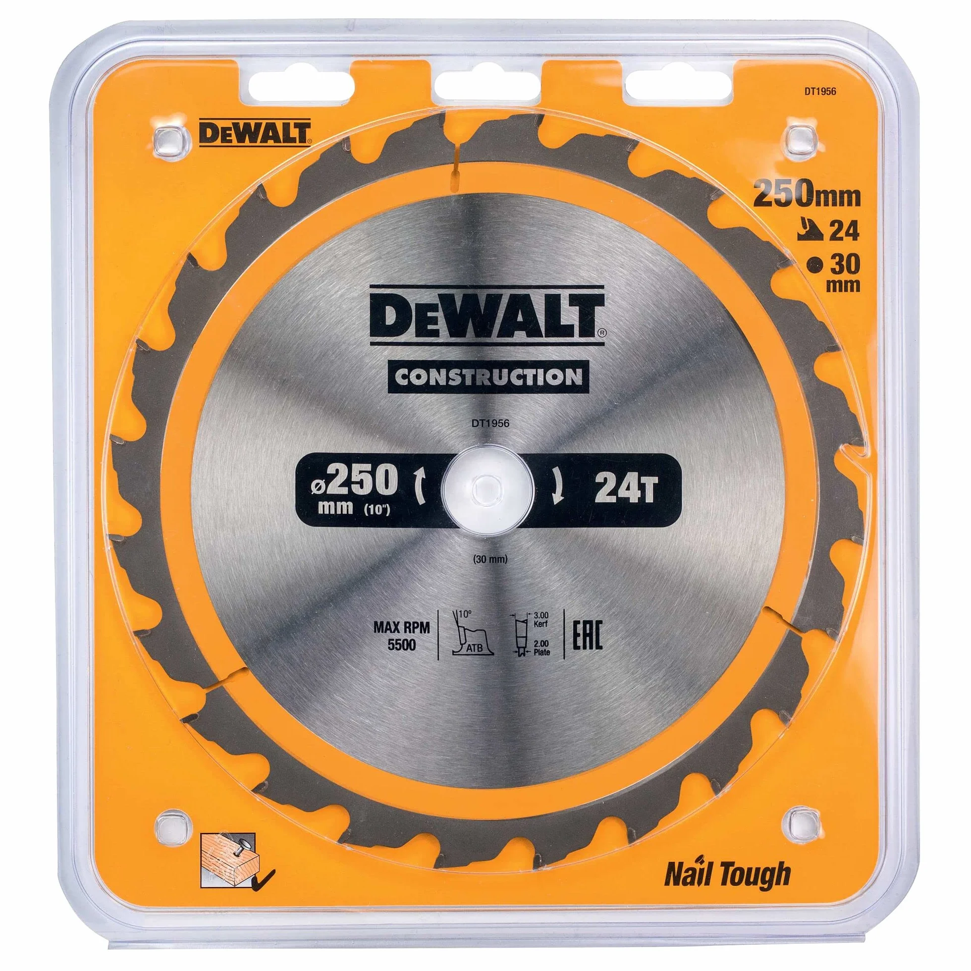 DEWALT Solidny Hoja do construcción 250x30mm 24d dla profesjonalistów i majsterkowiczów do pracy profesjonalnej wysoka trwałość