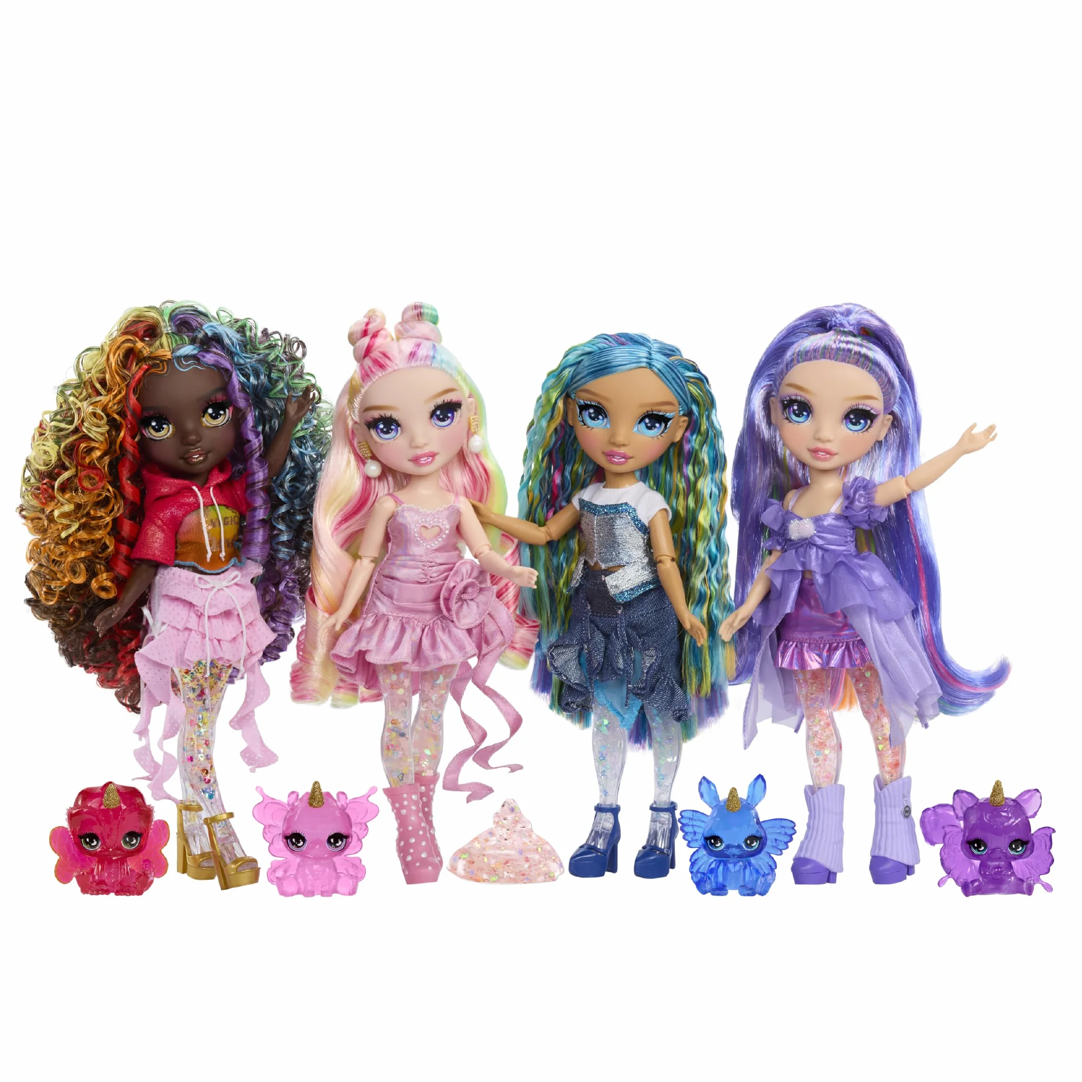 Rainbow High Rainbow Shimmers with Slime - Skyler, Niebieska - 28 cm Modna Lalka z Zestawem Slime i Króliczkiem, Odpowiednia dla Dzieci od 4. Roku Życia