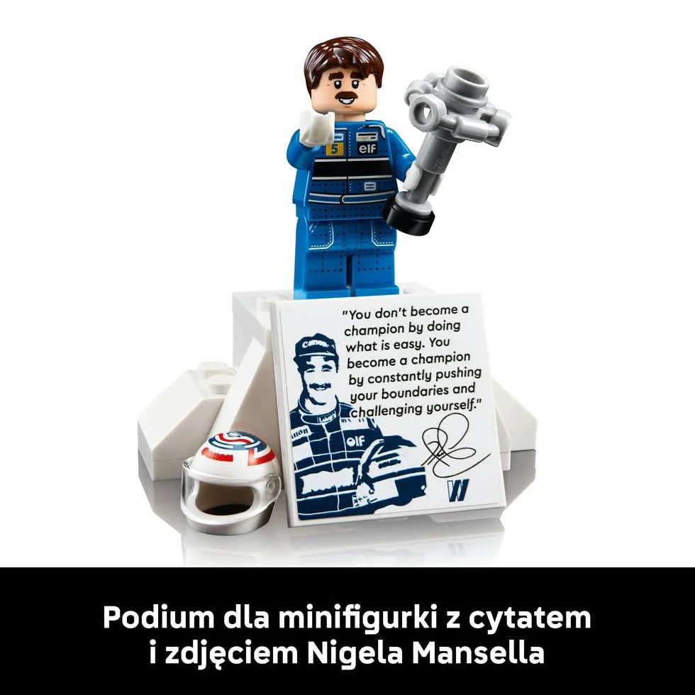 LEGO Icons Williams Racing FW14B i Nigel Mansell, Zestaw dla Dorosłych, Model Samochodu Ferrari, Kolekcjonerski Bolid F1, Dekoracje do Domu i Biura, Pomysł na Prezent dla Mężczyzn i Kobiet 10353