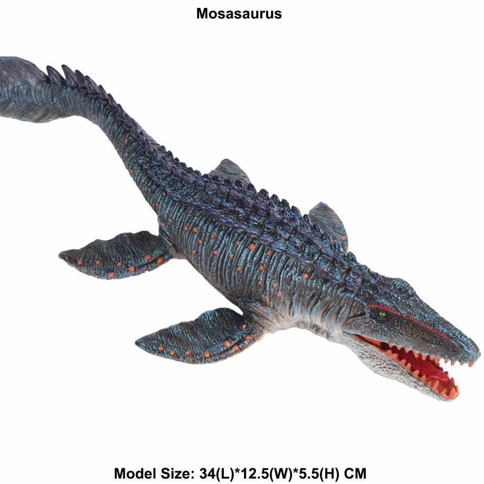 JOKFEICE Realistyczne figurki zwierząt Mosasaurus Solid Sea Animal Toy, projekt naukowy, ciasto Topper, wczesne zabawki edukacyjne Urodziny dla małych dzieci Dzieci w wieku 3 4 5 (duży rozmiar)