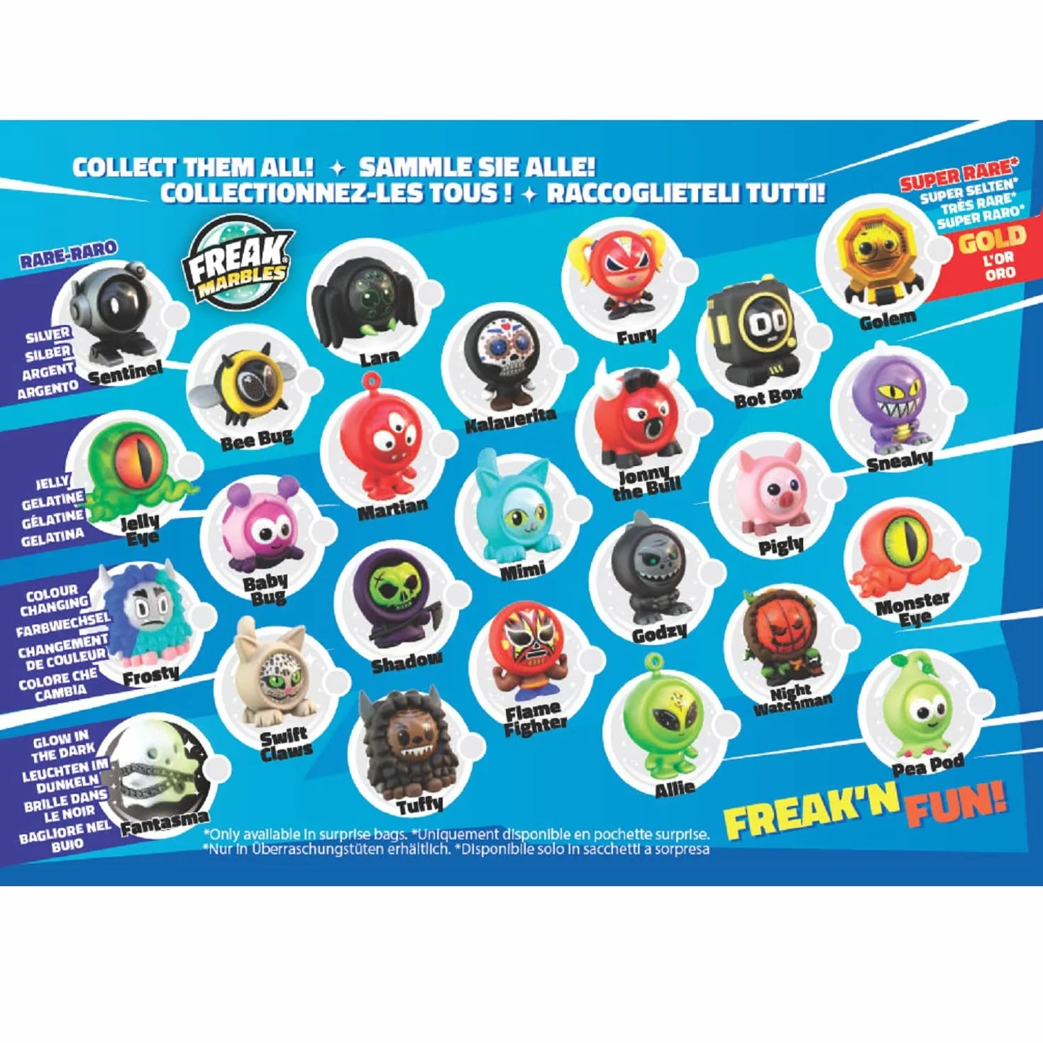 Freak Marbles Totem Pack D, 6 kolorowych kulek z jego projektami w grze, z czego 1 to Rzadkie. Zbieraj, baw się i udostępniaj dzieci w wieku od 4 lat