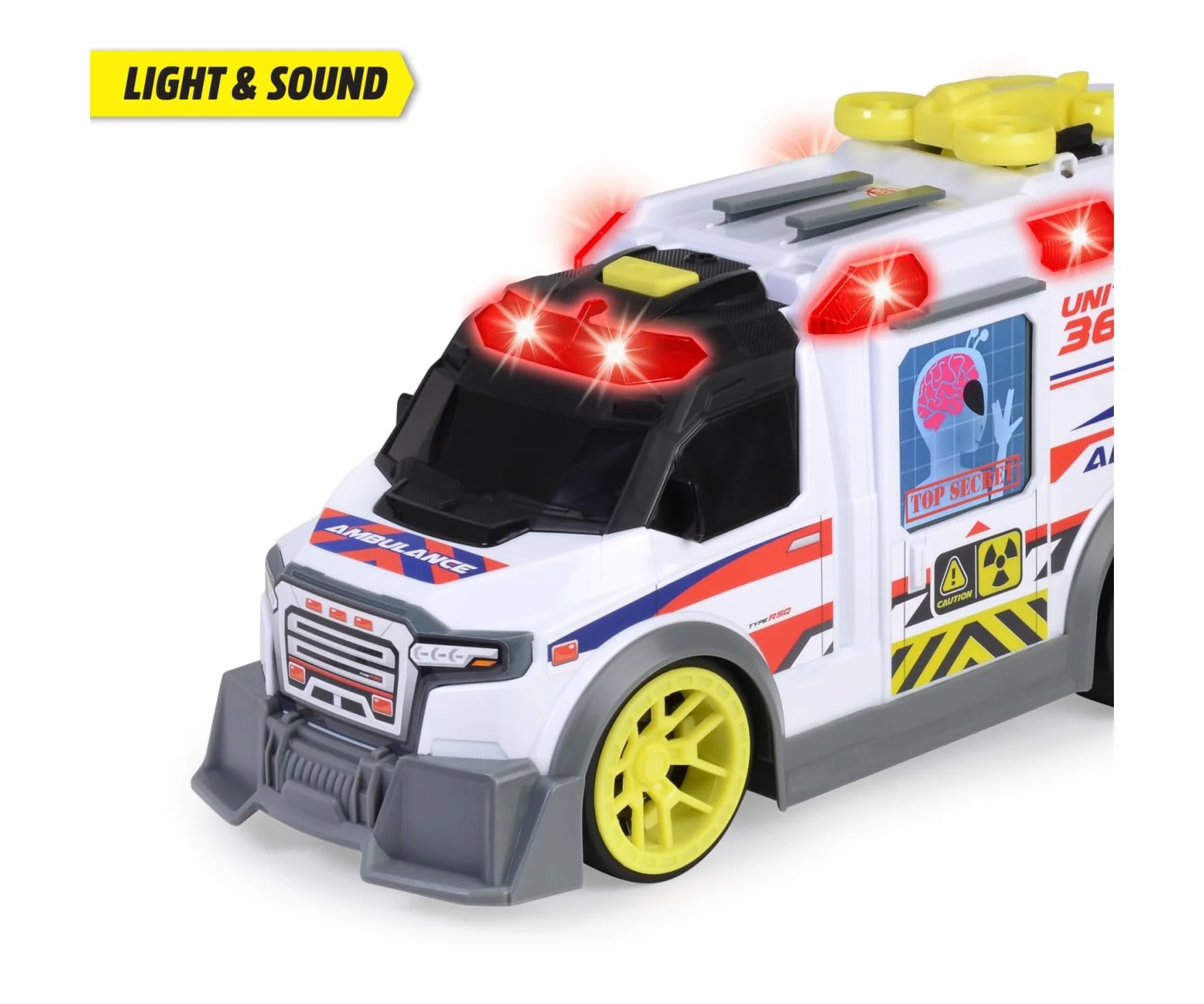 Dickie 203307003, ambulans, światło i dźwięk, ruchome elementy, 35,5 cm