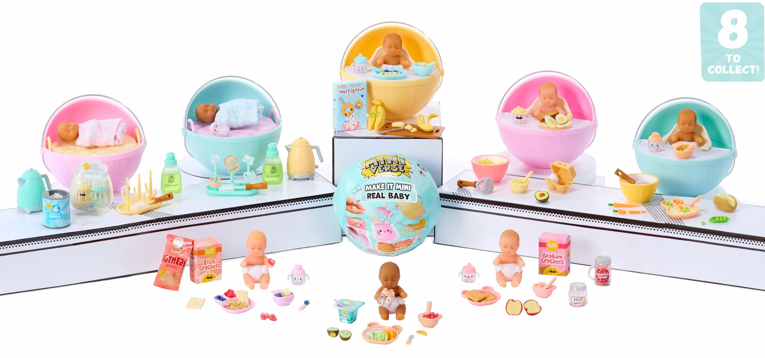 MGA’s Miniverse – Make It Mini Baby – Mini Opakowaniach. Komplet to Kreatywna Zabawa DIY z Miniaturkami: Jedzeniem, Butelkami i Akcesoriami dla Niemowląt. NIEJADALNE. Dla Dzieci od 8 Roku Życia