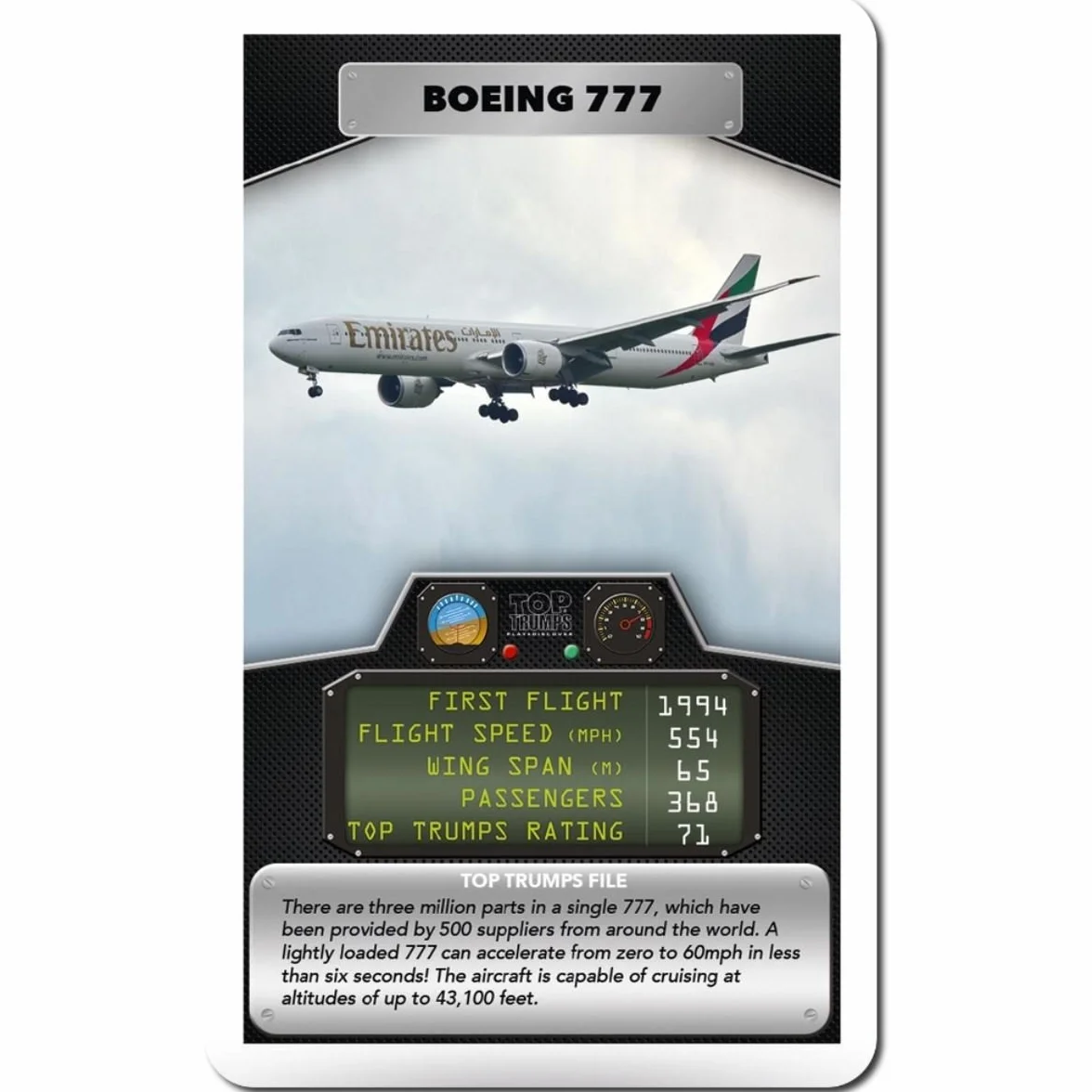 Pasażerskie samoloty Top Trumps gra karciana