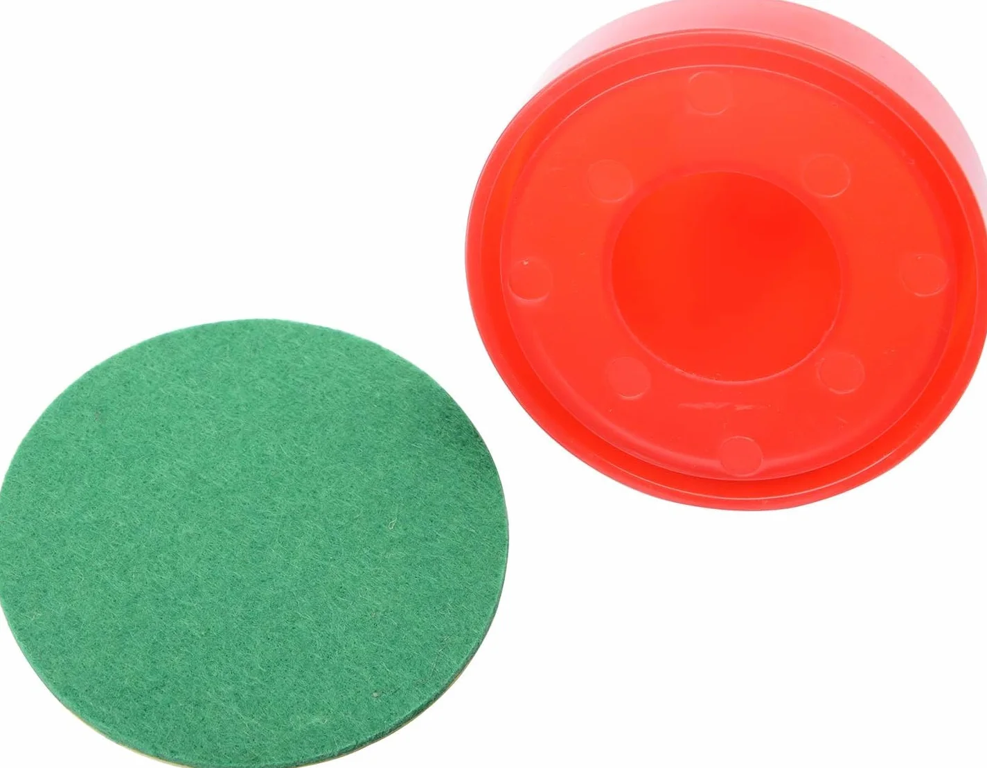 Air Hockey Pushers, Light Weight Air Hockey Red Replacement Pucks & Slider Pusher Goalies for Game Tables, Accessories, Equipment (2 Striker, 4 Puck Pack)