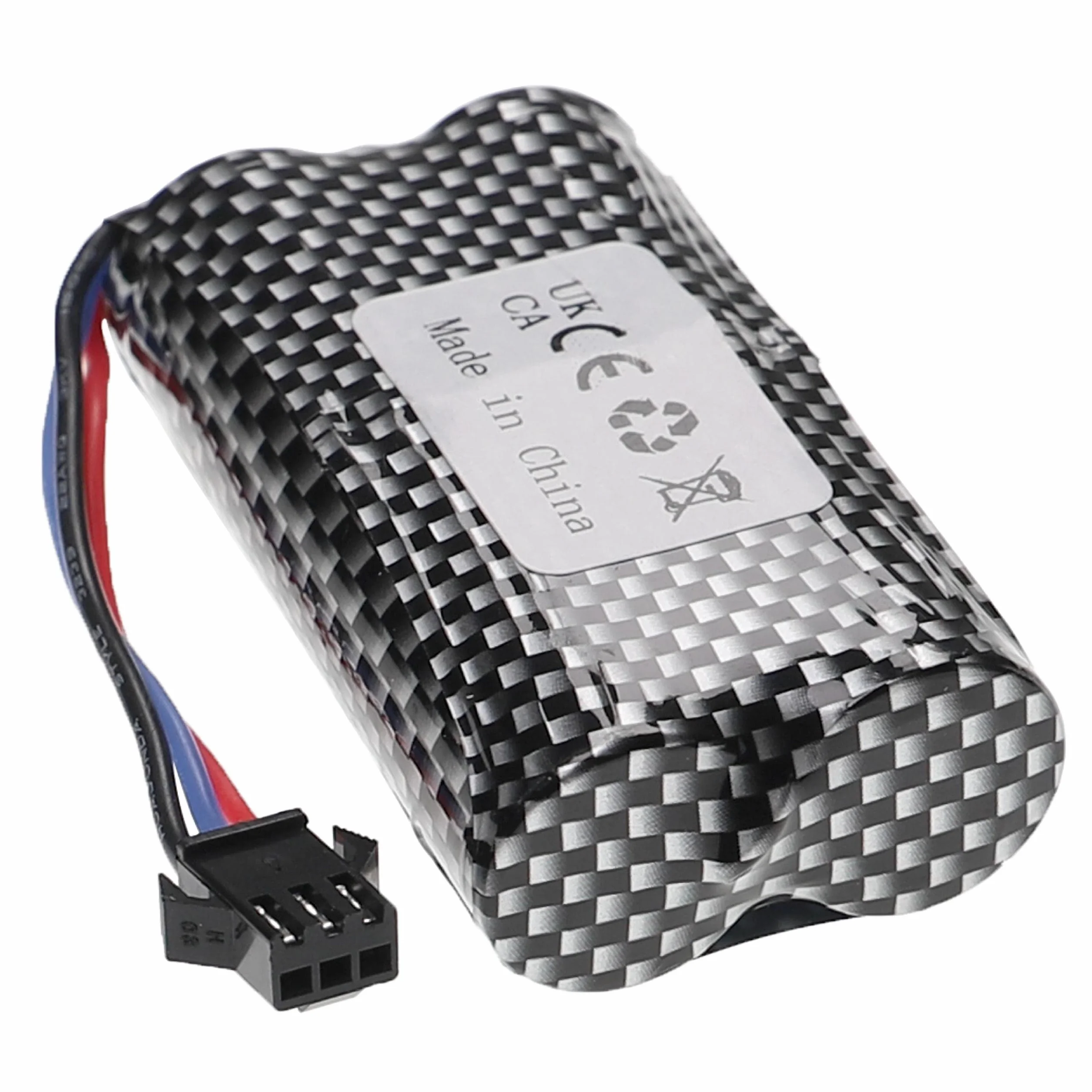 vhbw Akumulator kompatybilny z SM-3P Jack (m) do modelowania np. Samochód wyścigowy, samolot (1300mAh, 7,4 V, Li-Ion, 69 x 37 x 19 mm)