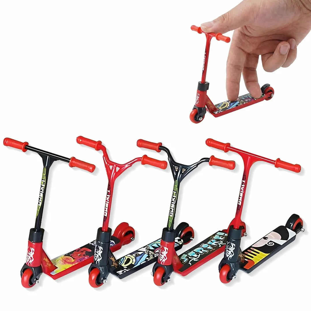 4 szt. Mini hulajnoga, mini deskorolka, skuter na palce, deskorolka na palce, BMX dla dzieci, impreza, prezenty urodzinowe dla dzieci