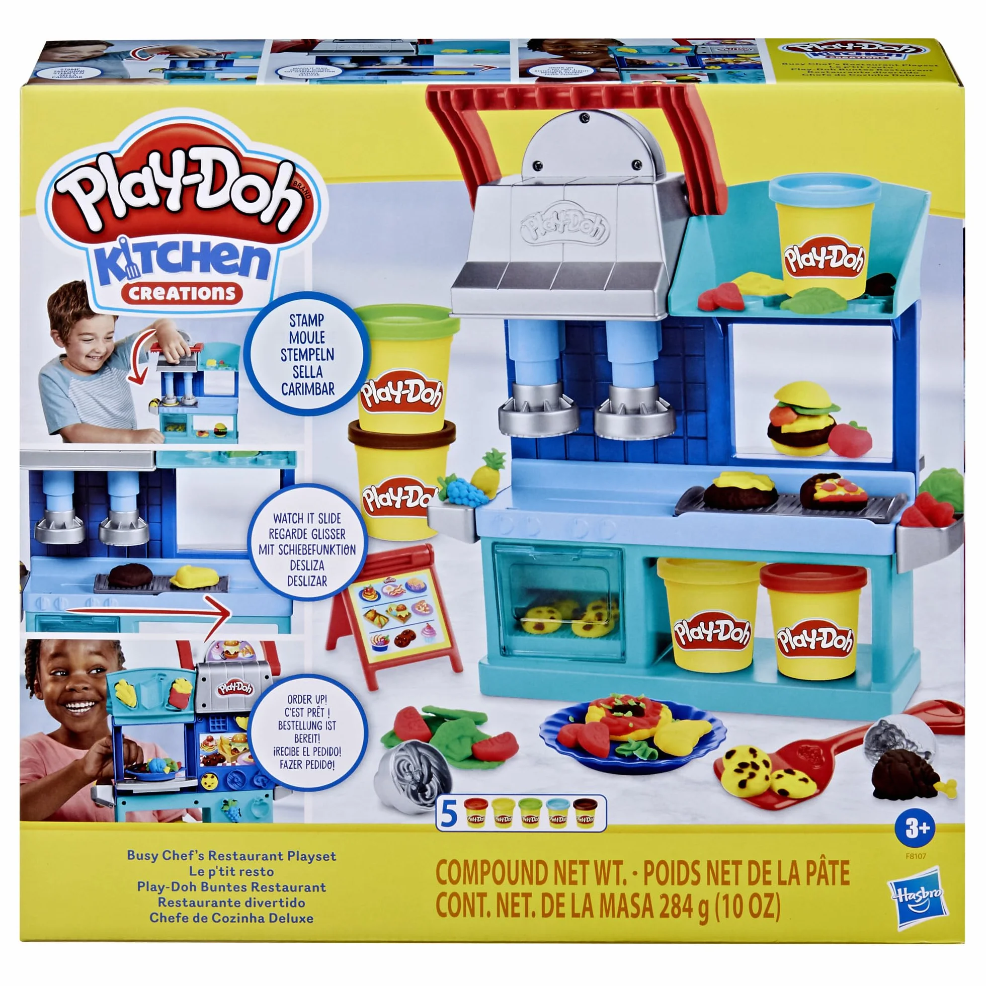 Play-Doh Zestaw do zabawy Play-Doh Kitchen Creations Restauracja pracowitego szefa kuchni, 2-stronna zabawkowa kuchnia, wiek: od 3 lat