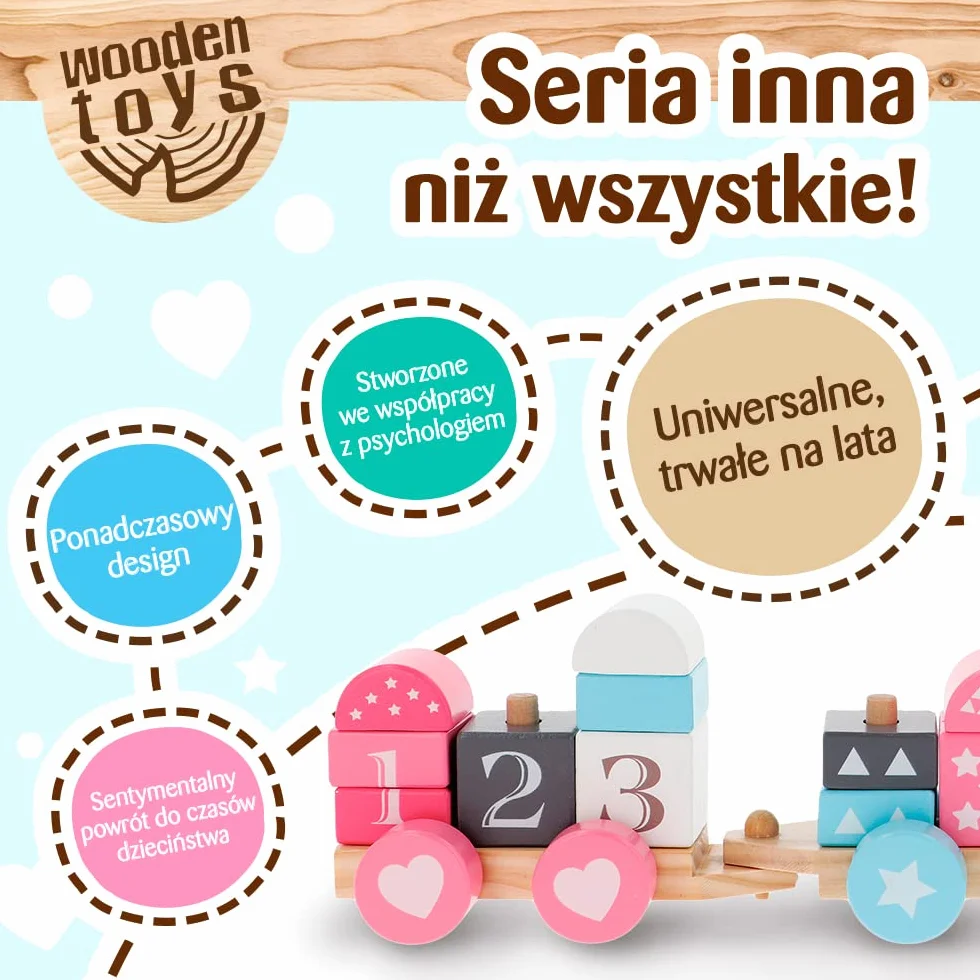 Trefl Drewniana Zabawka Kotek na Kółkach z Sznurkiem dla Dzieci od 12 miesięcy