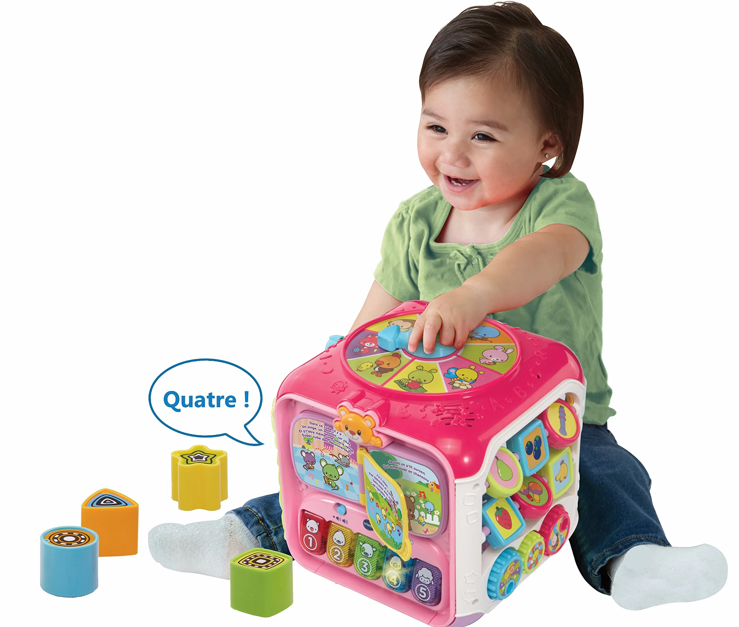VTech – 183455 – Super Cube do odkrywania – różowy
