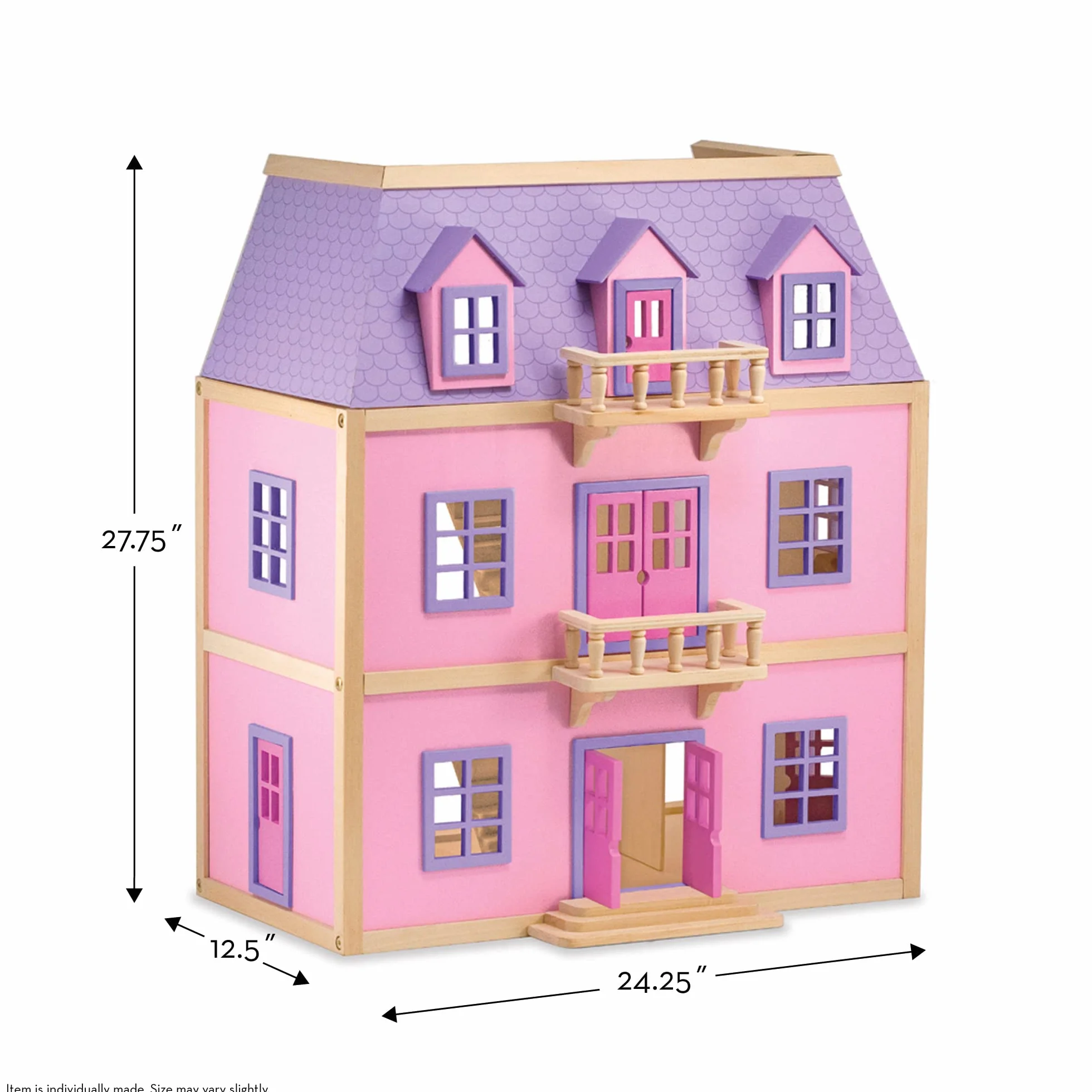 Melissa & Doug – wielopiętrowy drewniany domek dla lalek z 19 mebelkami
