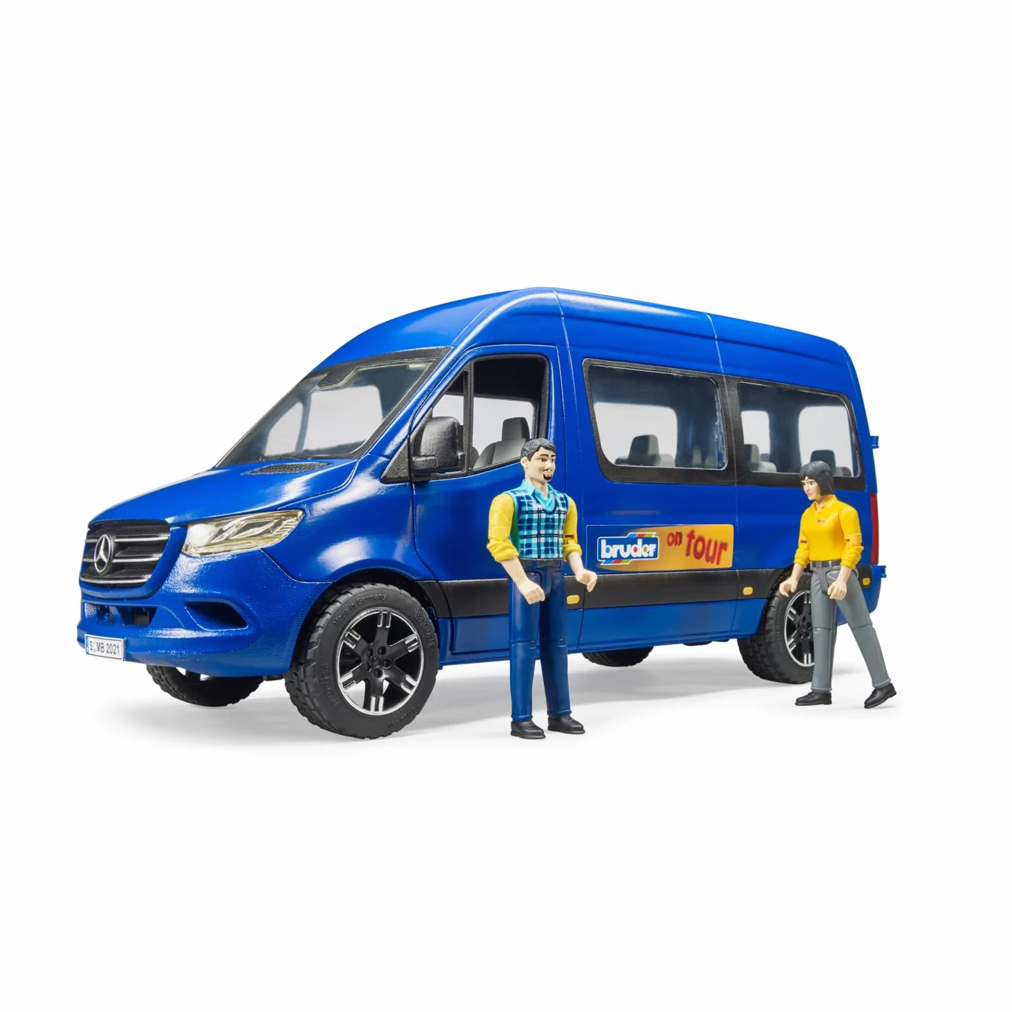 bruder 02670 - MB Sprinter Transfer z kierowcą i pasażerem, pojazd, autobus, transporter, zabawkowa figurka