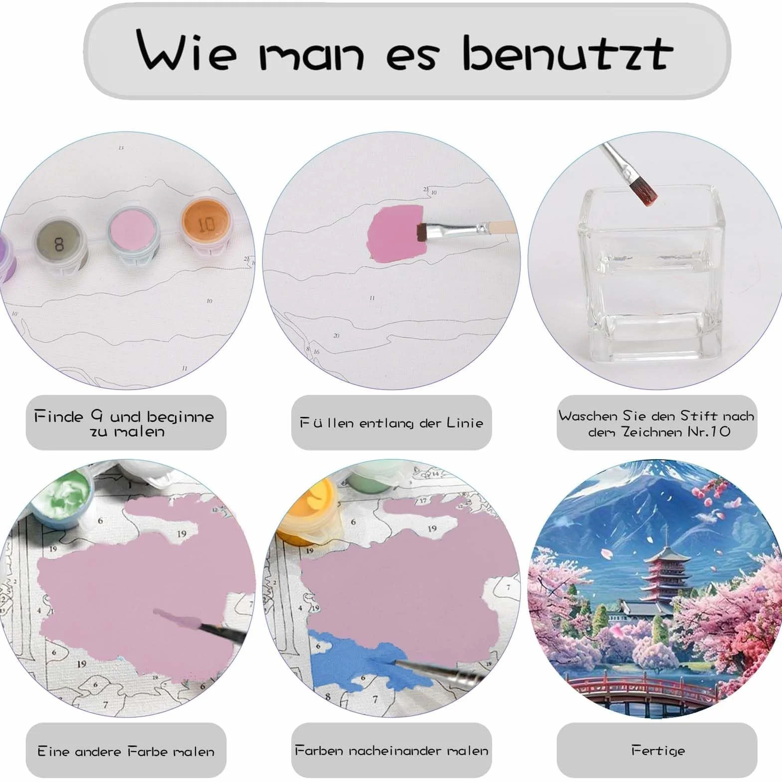 Gutluz Malowanie według liczb, krajobraz dla dorosłych – paint by numbers adult flower – cheerful painting kits kit morze – malowanie według liczb, pędzel do płótna dla dorosłych – (CD155)