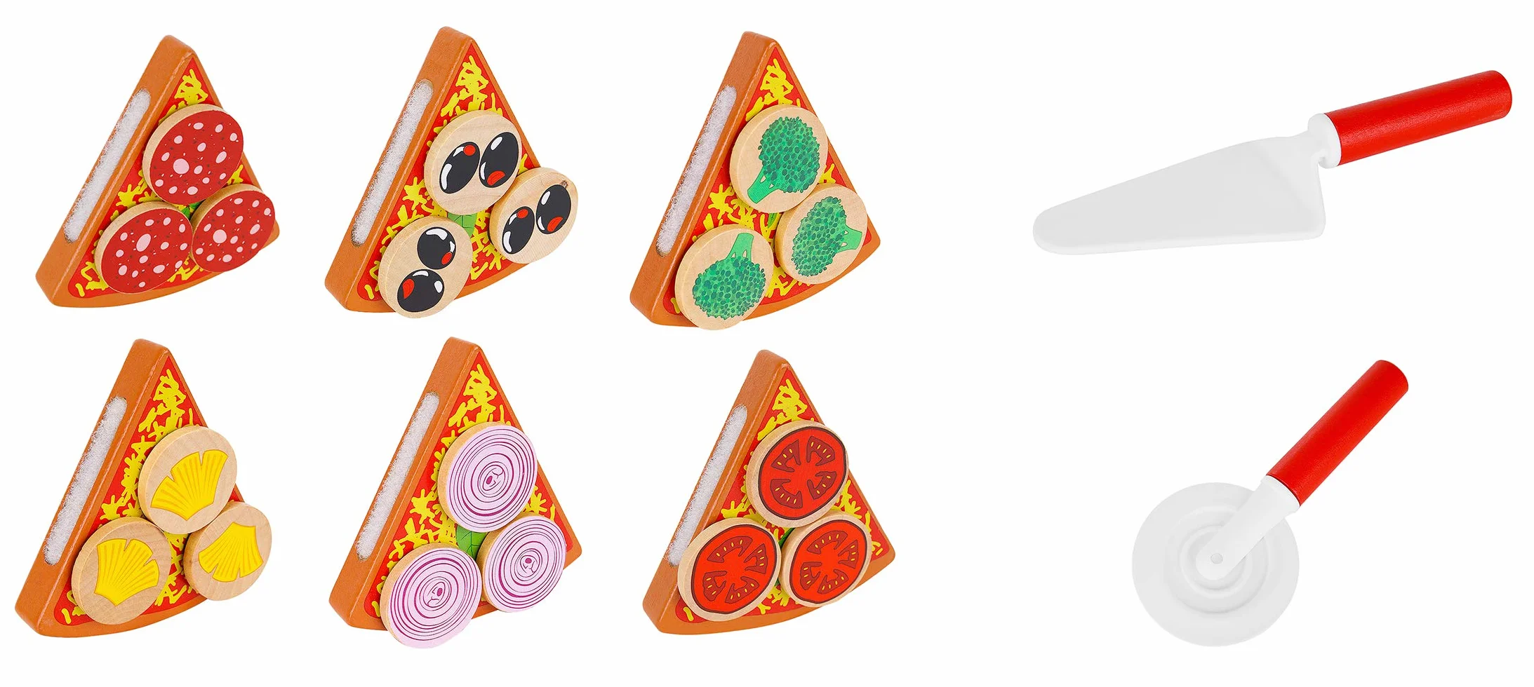 KRUZZEL Cięcie pizzy do drewna Asortyment zabawek 9354