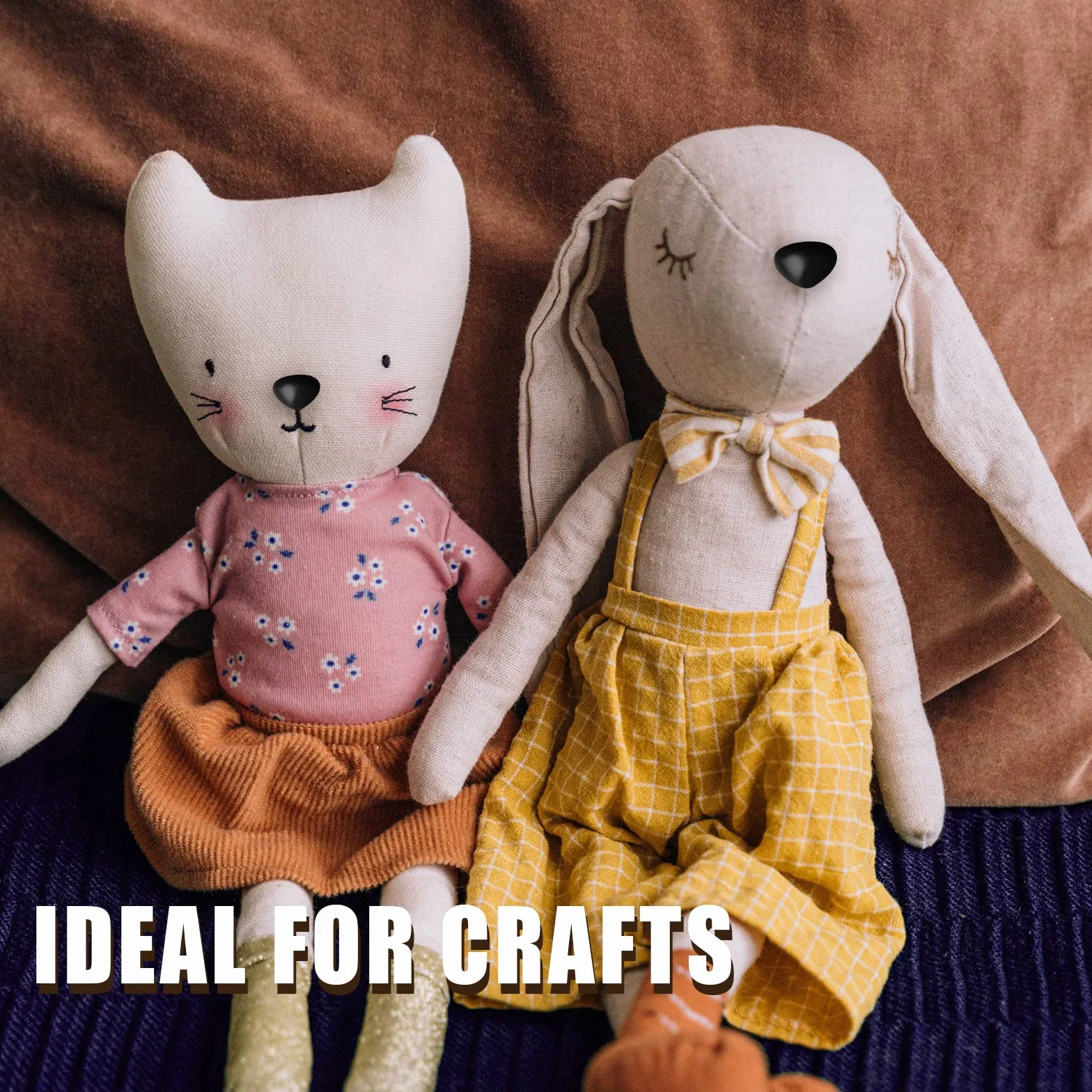 100szt Plastikowe Noski Bezpieczenstwa Zwierzat, Safety noses for Stuffed Animals Nosy Lalek z Podkladkami Nosy Bezpieczenstwa Wypchanych Zwierzat dla Lalek Pluszowa Zabawka (5 Rozmiarów)