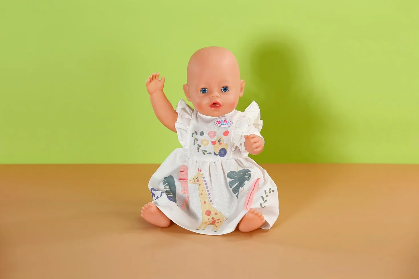 BABY born jurk met jungle ule & giraffenprint - Hoogwaardige poppenaccessoires - Kleding geschikt voor 43 cm poppen