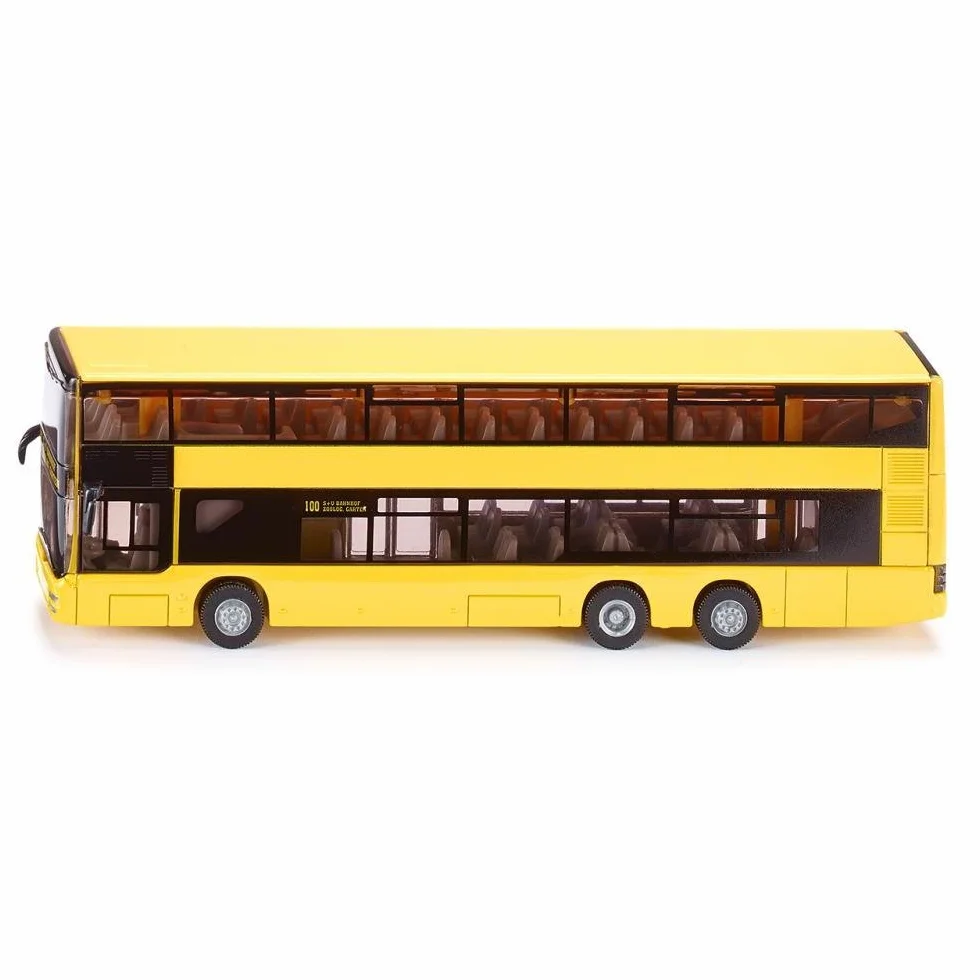 Siku 1884, Piętrowy autobus MAN, 1:87, Metal,Tworzywo sztuczne, Żółty, Gumowe opony
