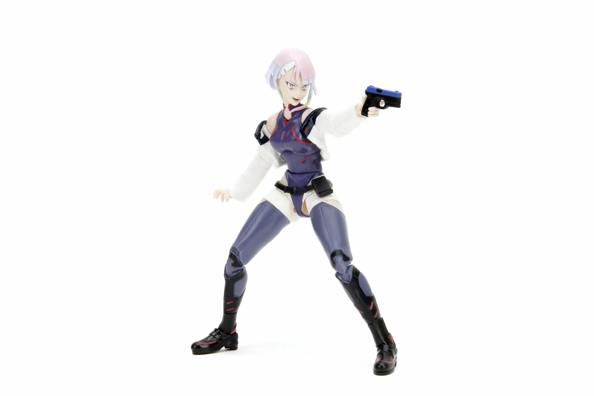 Jada Toys Cyberpunk Edgerunner figurka Lucy (14 cm) – ruchoma figurka kolekcjonerska i akcji z alternatywną głową, rękami i akcesoriami, dla fanów i kolekcjonerów od 15 lat