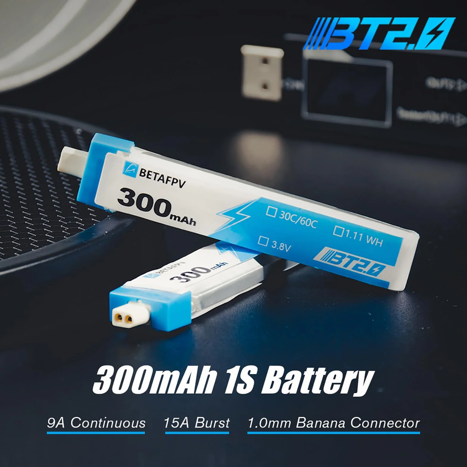 BETAFPV BT2.0 300 mAh 1S 4,35 V 30C/60C Lipo Bateria do FPV Tiny Whoop Drone