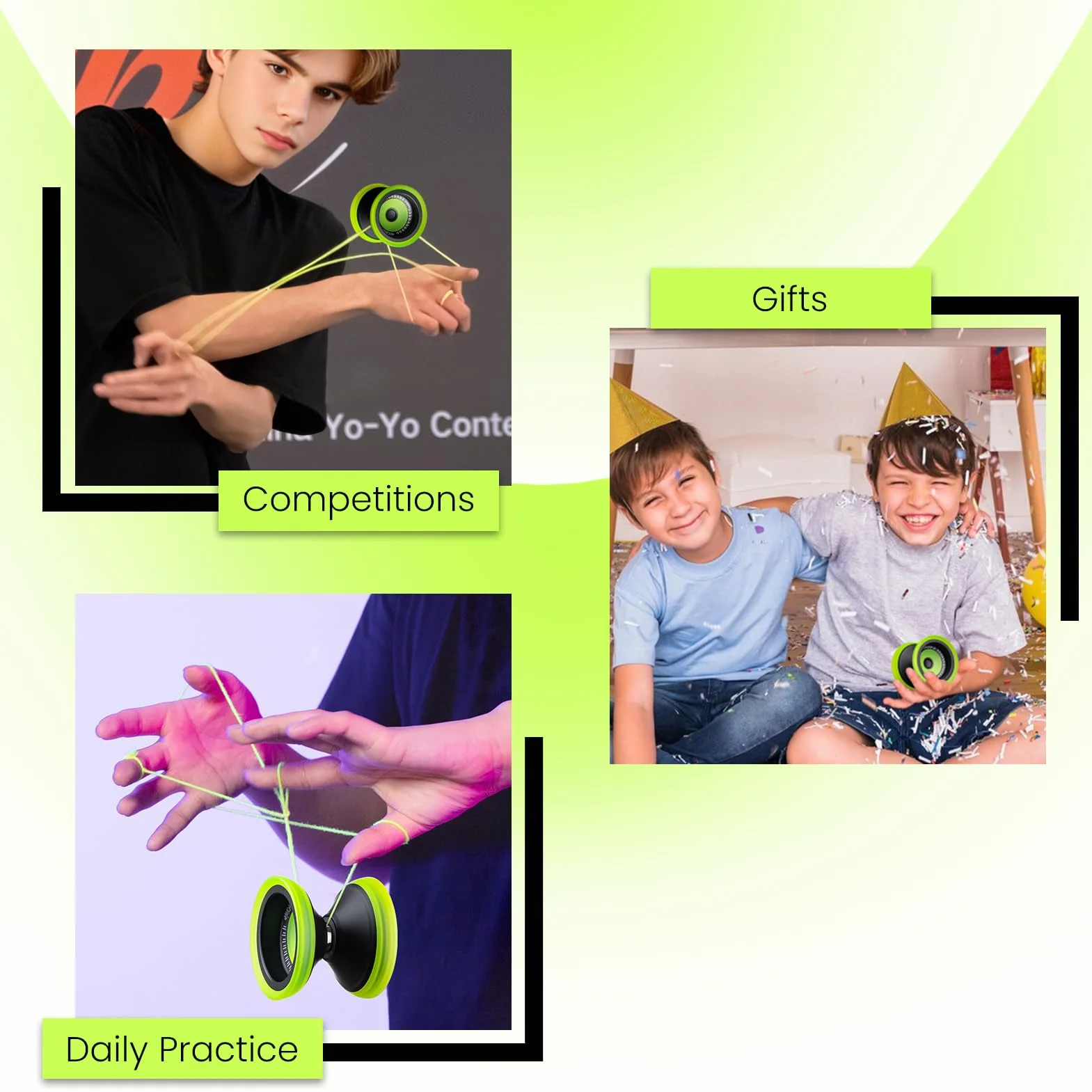 MAGICYOYO JoJo V13 Profi Finger Spin Yoyo, metal + PC Hybrid Design, podwójny tryb do responsywnego Yo Yo i nieresponsywnej gry Jo Jo, Trick JoJo, idealny dla początkujących i zaawansowanych