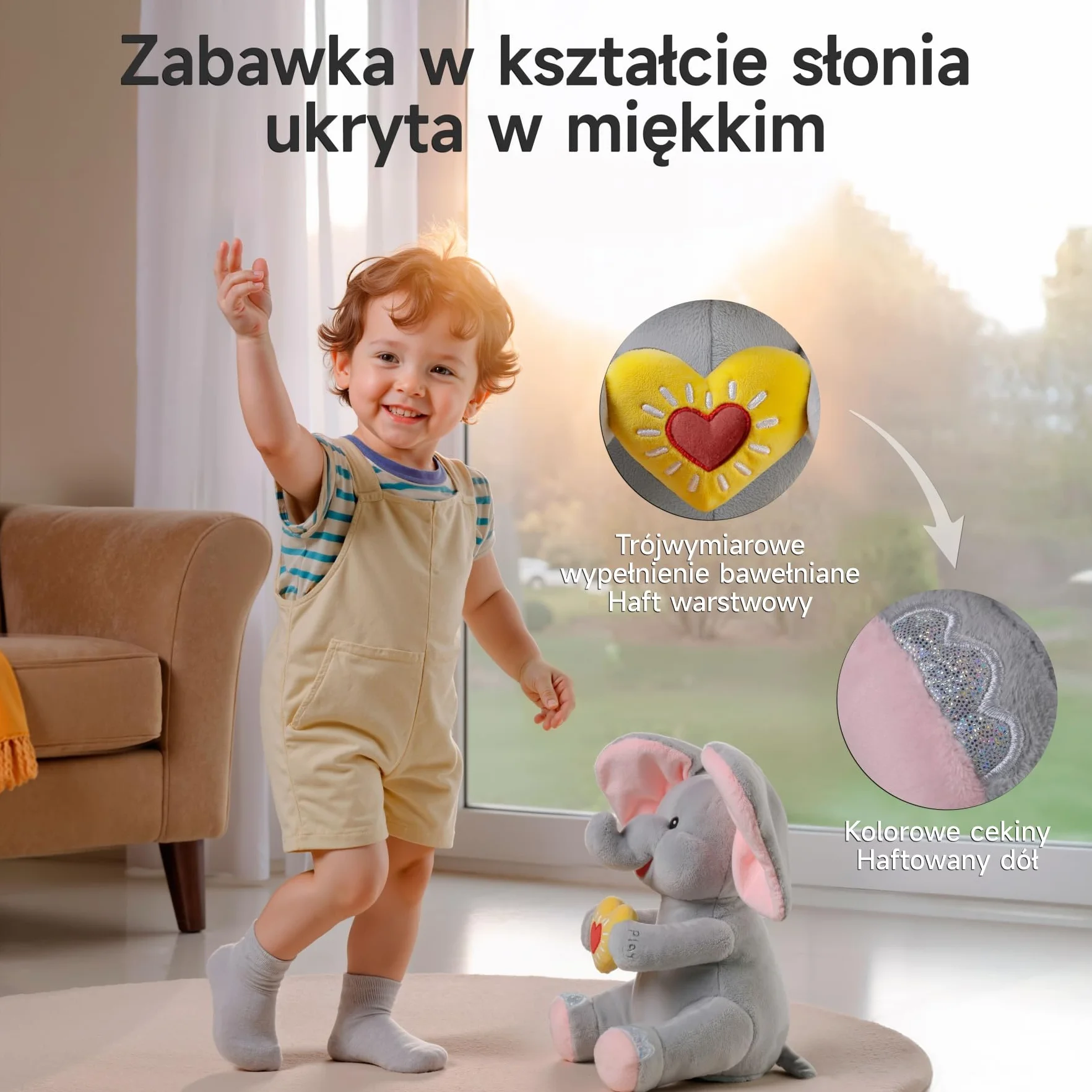 Interaktywny słoń Zabawka Pluszowa, A Kuku Pluszak, Śpiewająca Mówiąca Elektryczna Pluszowy, Prezent dla Dzieci