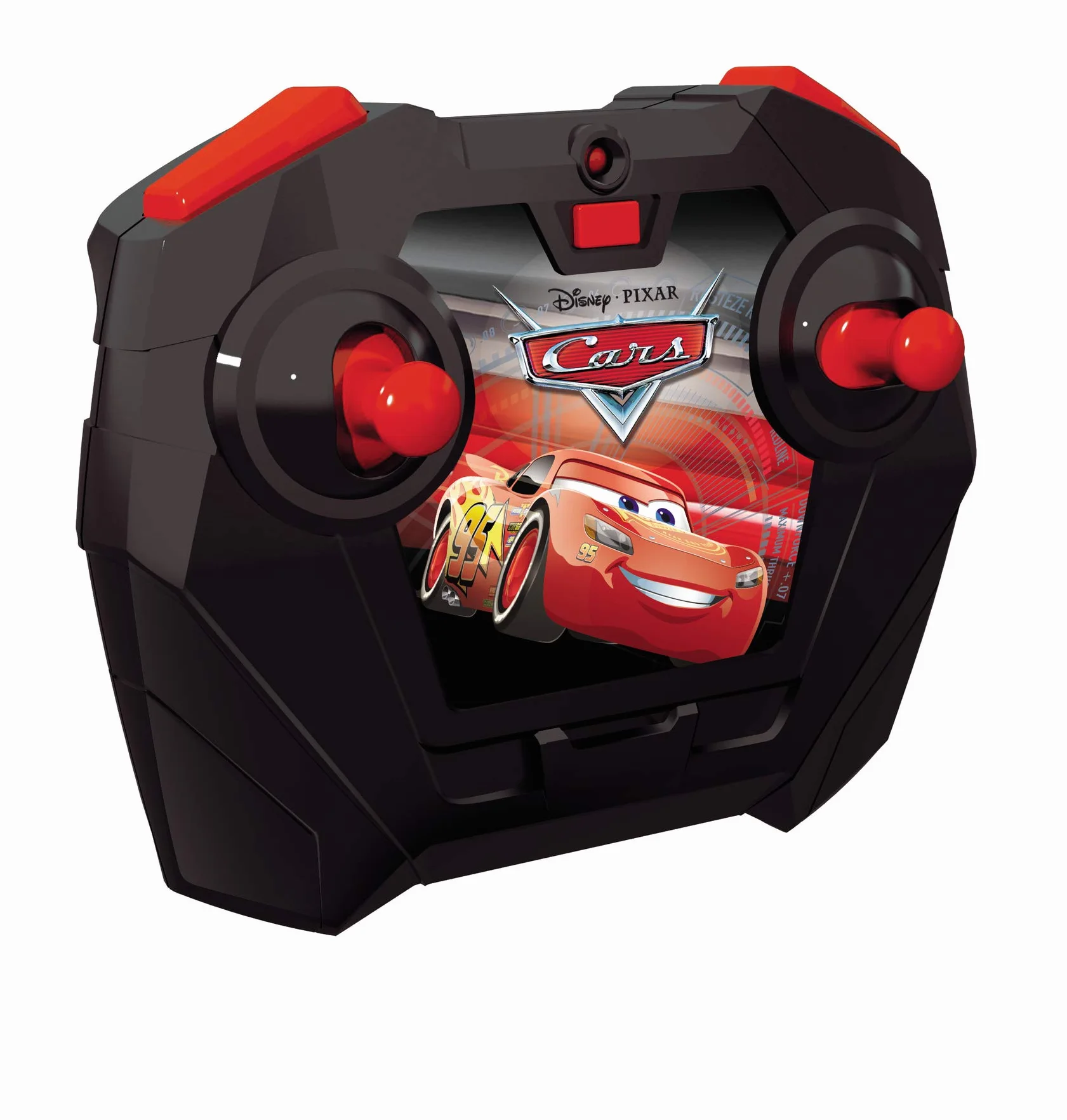 Jada Toys Disney Auta Cars Zygzak McQueen samochód zdalnie sterowany z funkcją turbo, Oficjalny licencjonowany pojazd i 2-kanałowy pilot, funkcja ładowania USB, skala 1:24, 17 cm, dla dzieci od 3 lat