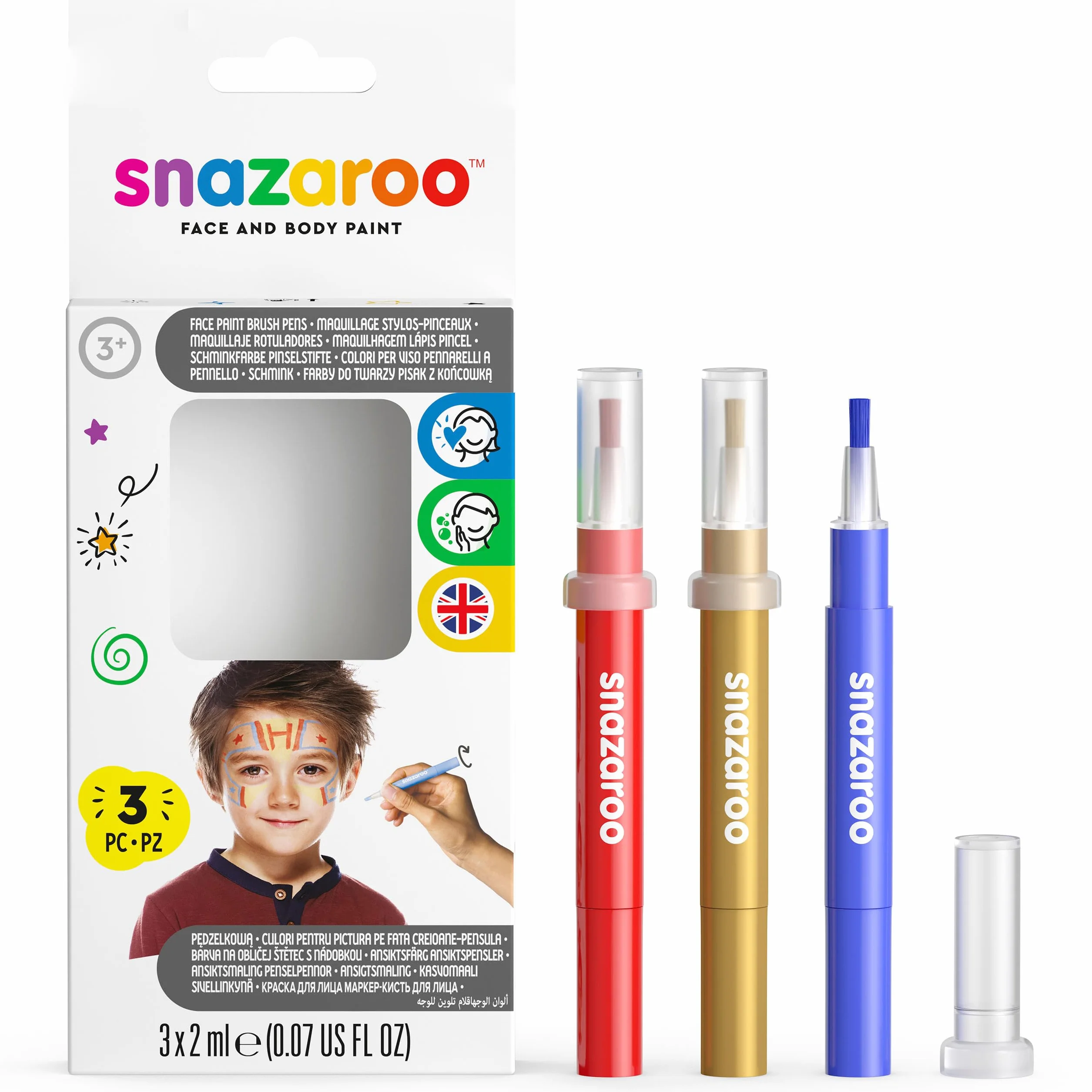 Snazaroo Pędzel do malowania twarzy Adventure 3 sztuki