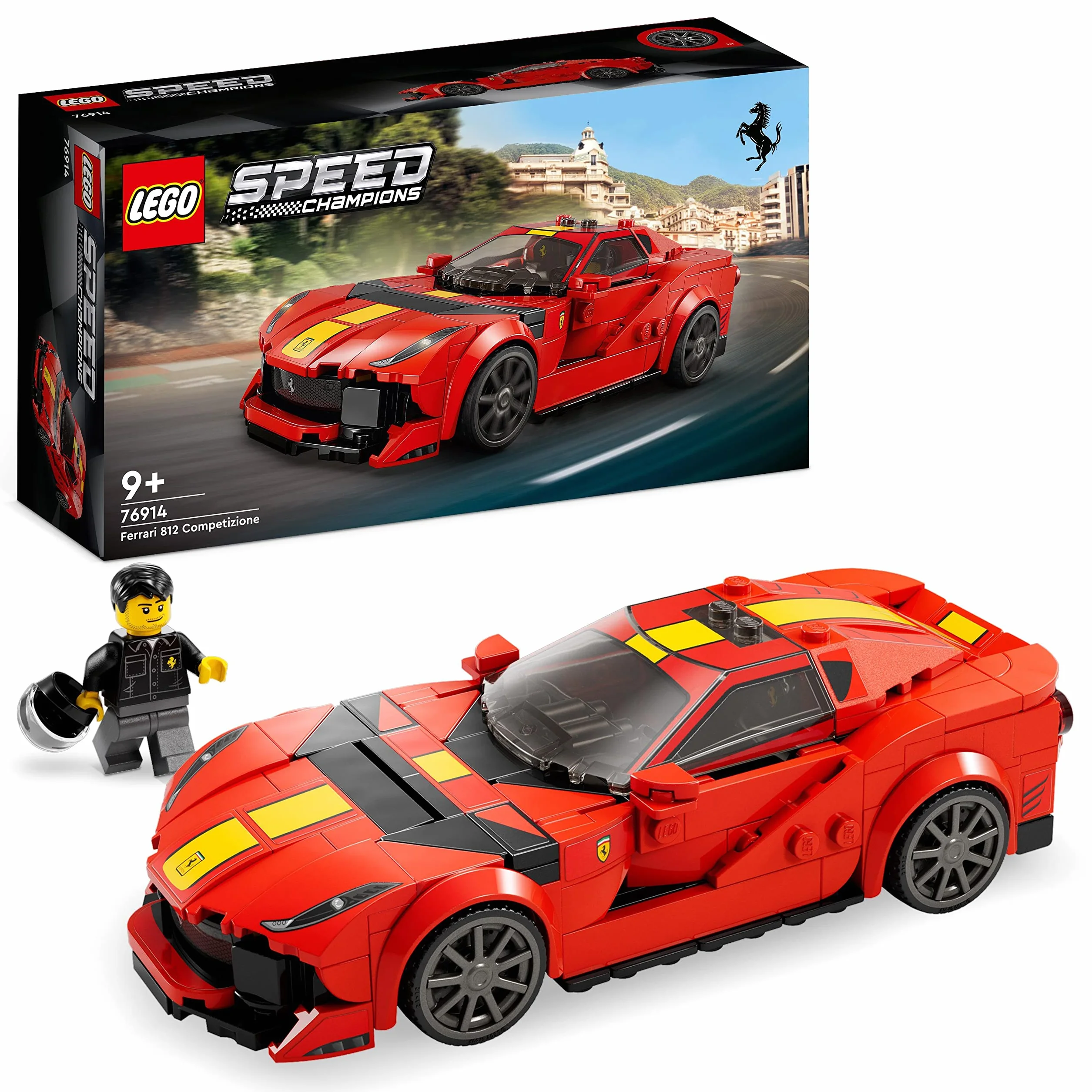 LEGO Speed Champions Ferrari 812 Competizione, Sportowy Samochód, Zabawka dla Dziecka do Zbudowania, Seria 2023, Prezent dla 9-latka i Fana Pojazdów Wyścigowych, 76914